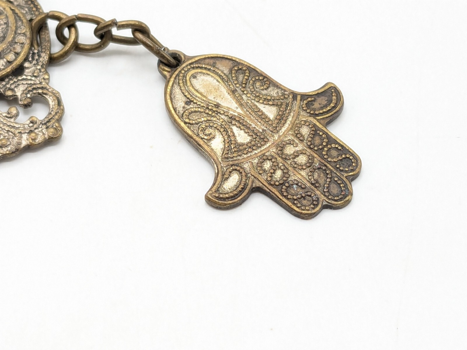 Vintage Souvenir De Maroc Brass Filigree Bracelet