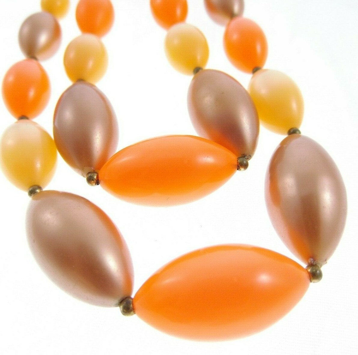 15-17″ Vintage Orange Moonglow Multi Double-Strand Necklace