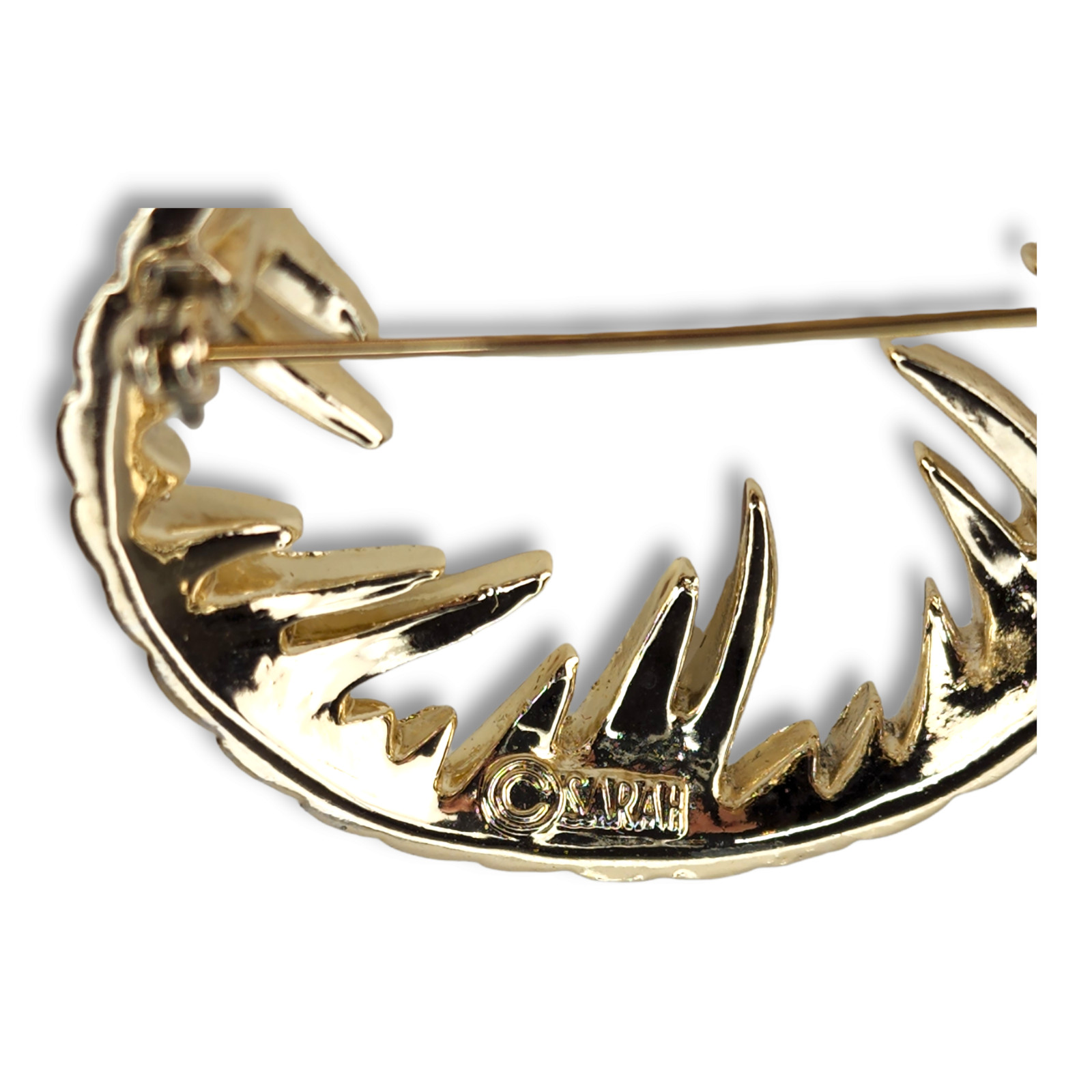 Vintage New Old Stock Sarah Coventry Circular Gold Tone Silver Tone Brooch Pin