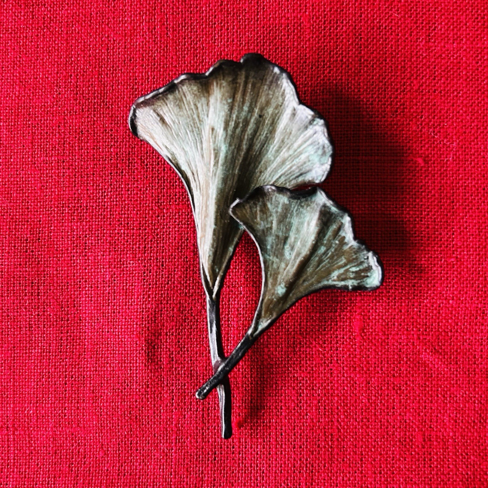 Nature’s Creations Life Like 2 Leaf Pin Brooch