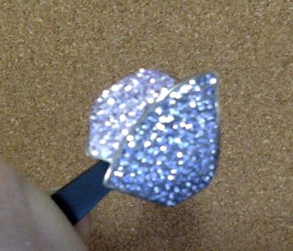 Vintage JCM Pave set Rhinestone Ring Pink Purple White Brass size 8