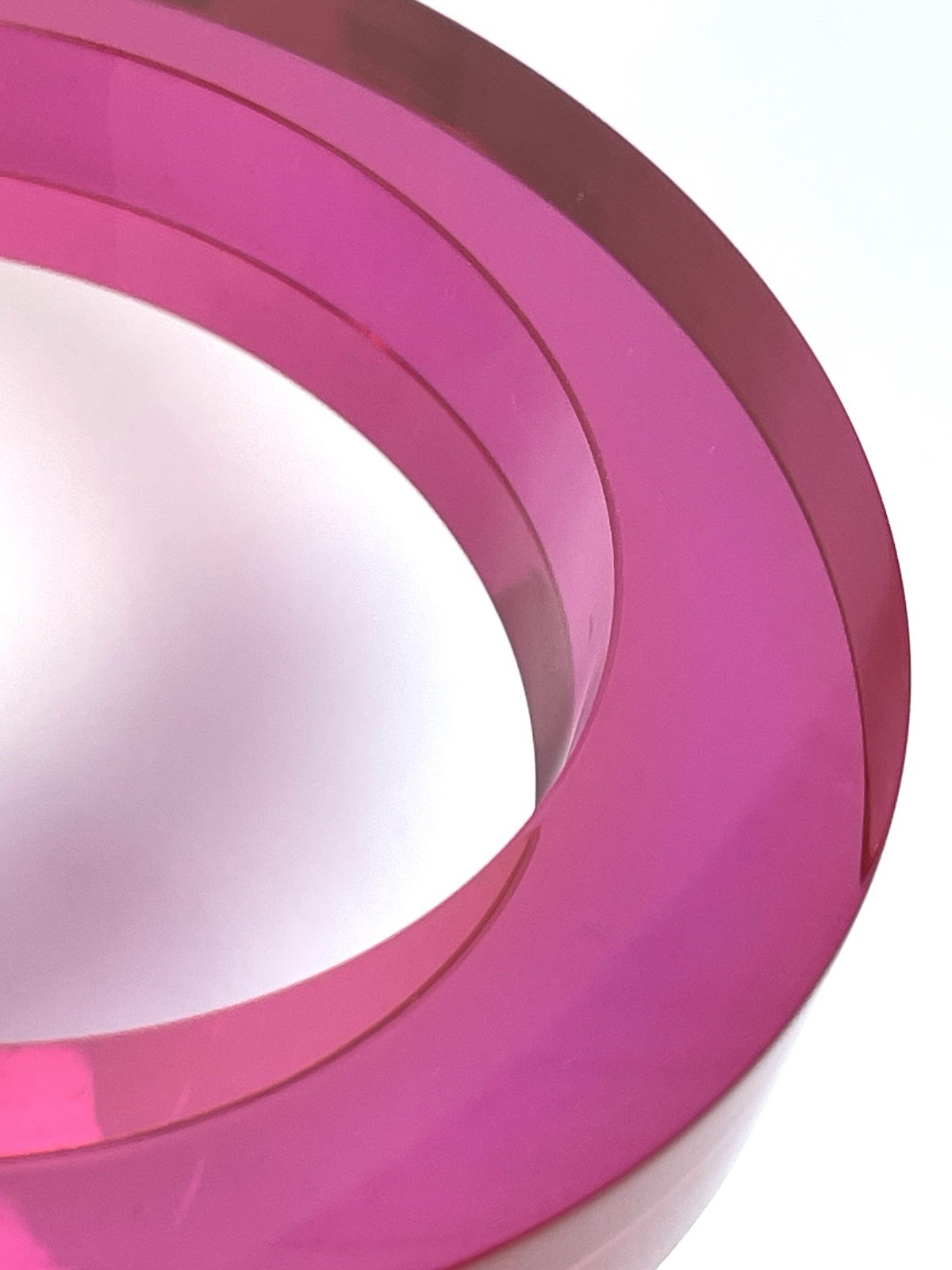 Lucite Bangle Bracelet Acrylic Hot Pink Chunky Round Fuchsia Estee Lauder Vtg 8”