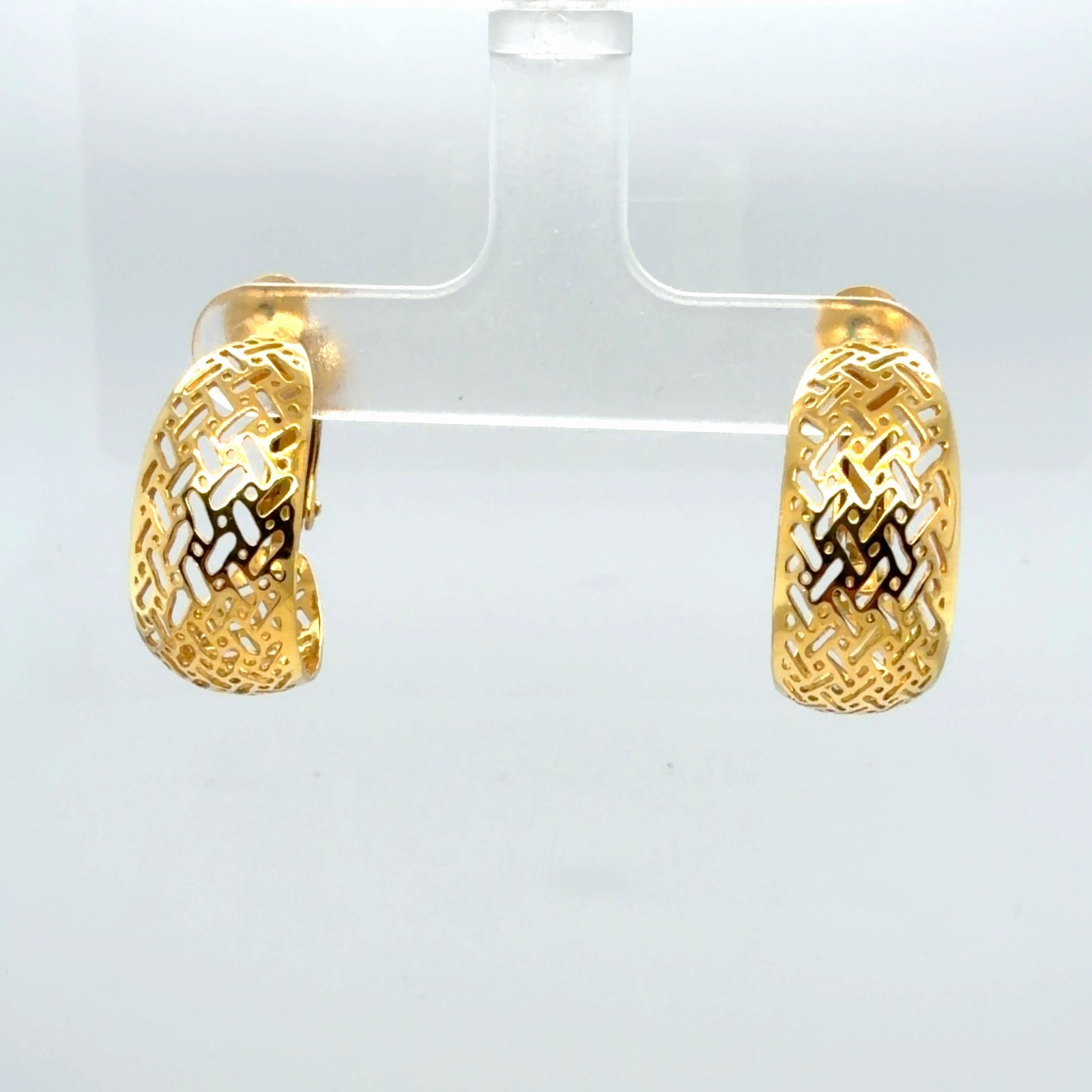 Vintage Napier Gold Plated Filigree Hoop Adjustable Clip On Earrings