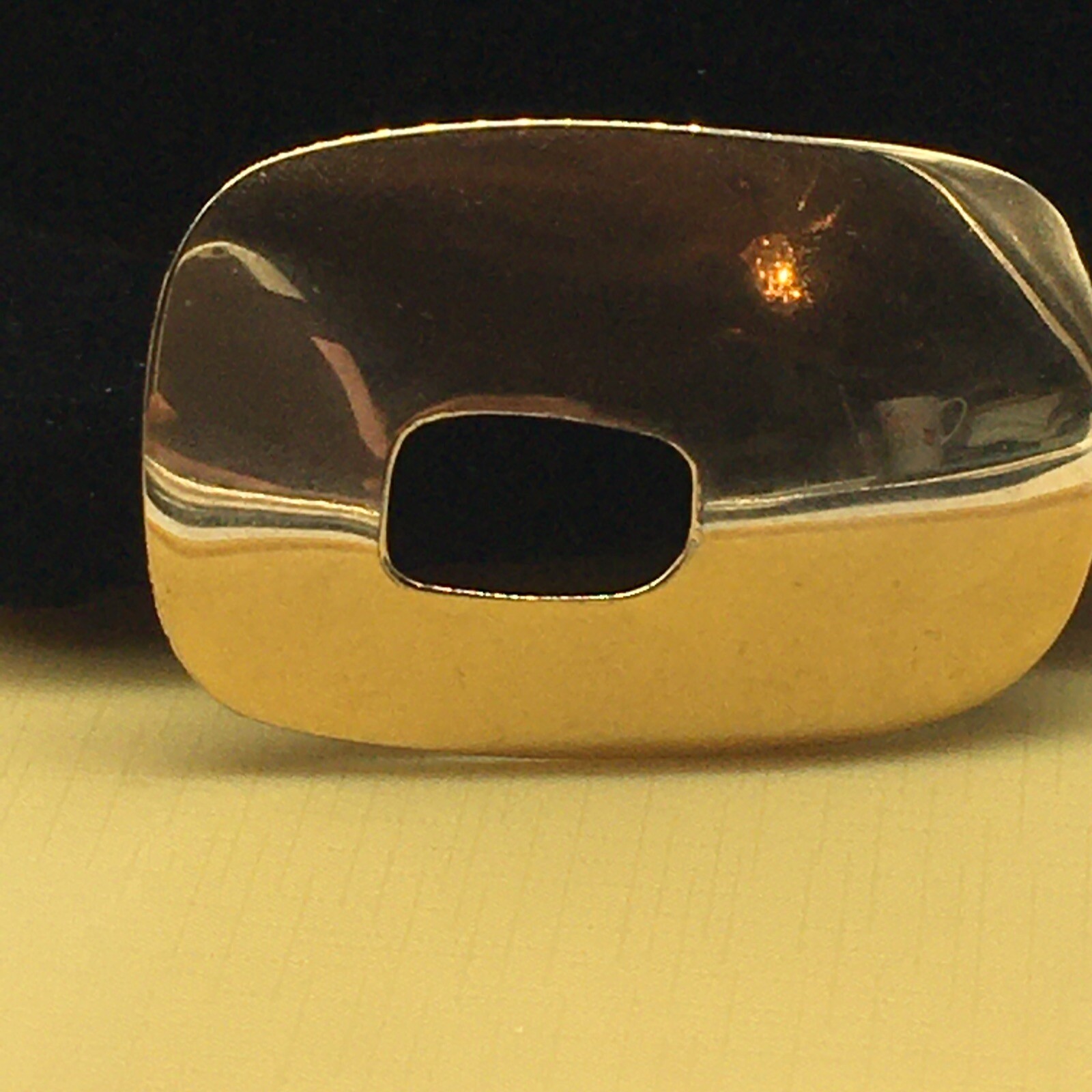Capsule Modernist Style Brooch Gold Tone 2″