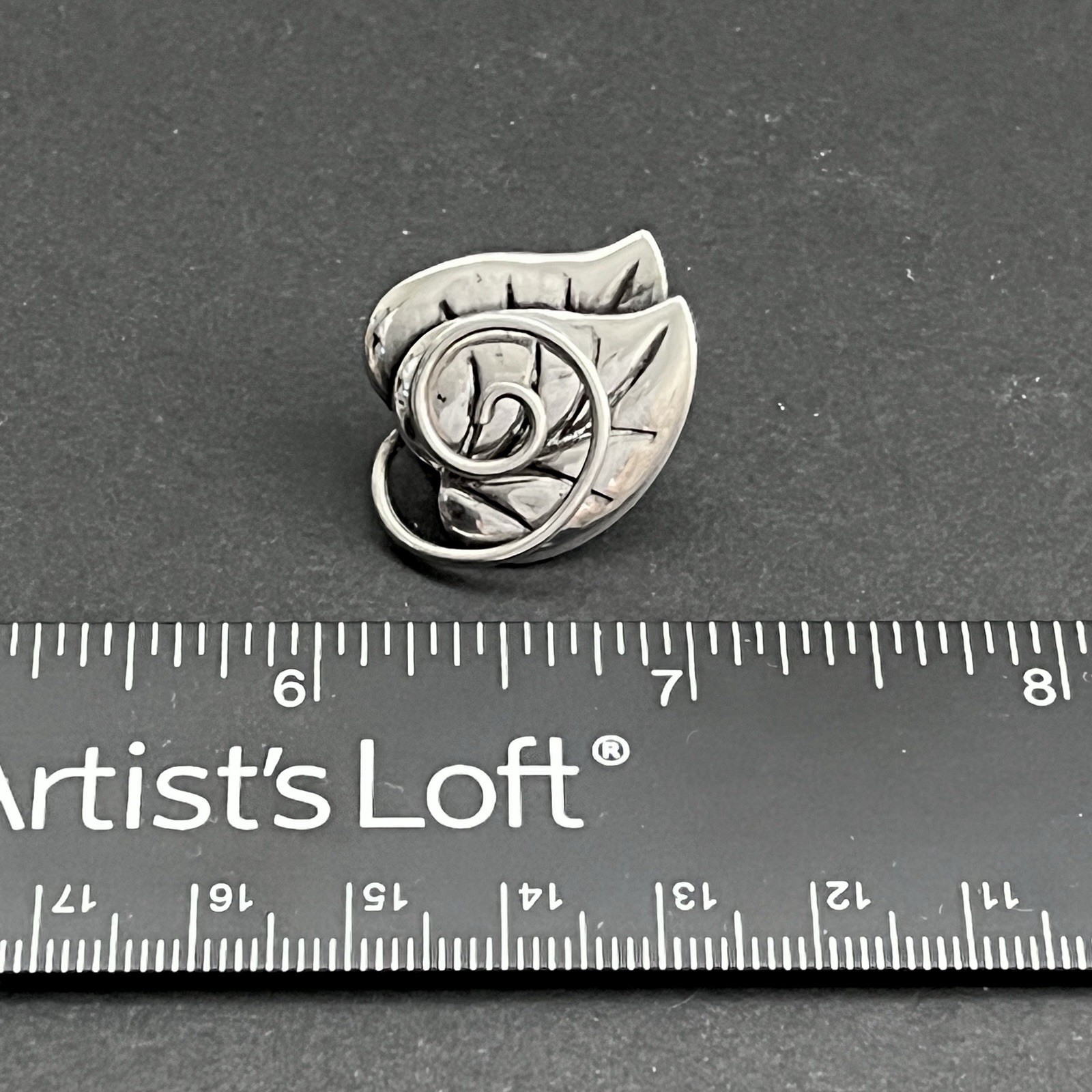 Vintage Los Castillo Taxco Sterling Silver Leaf Swirl Screw Back Earrings