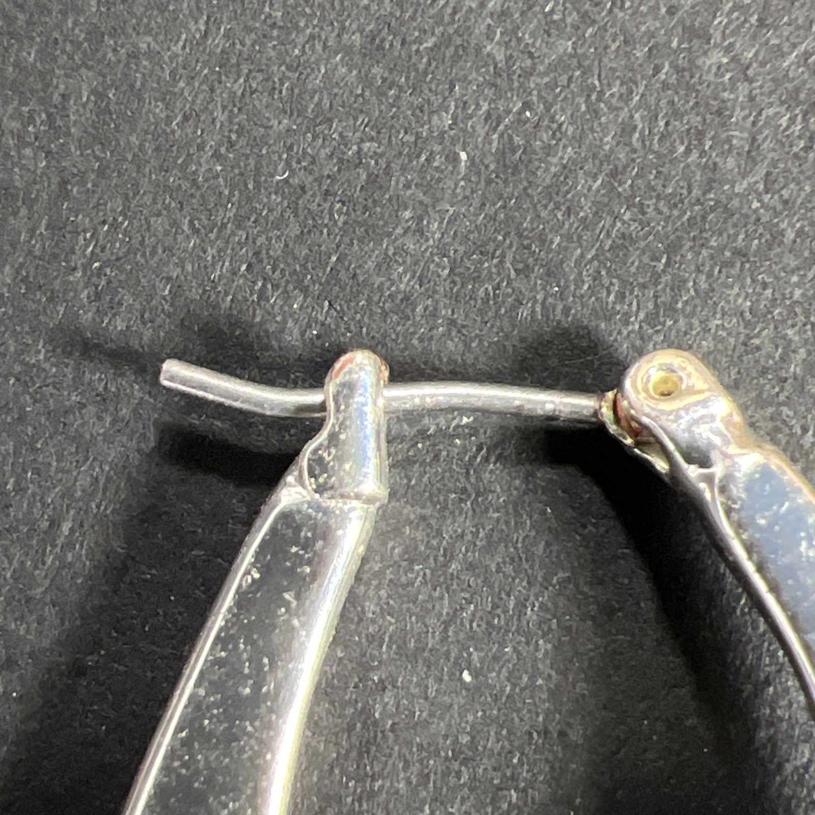 Twisted U-Hoop Earrings Dangle Drop Silver Tone Vintage