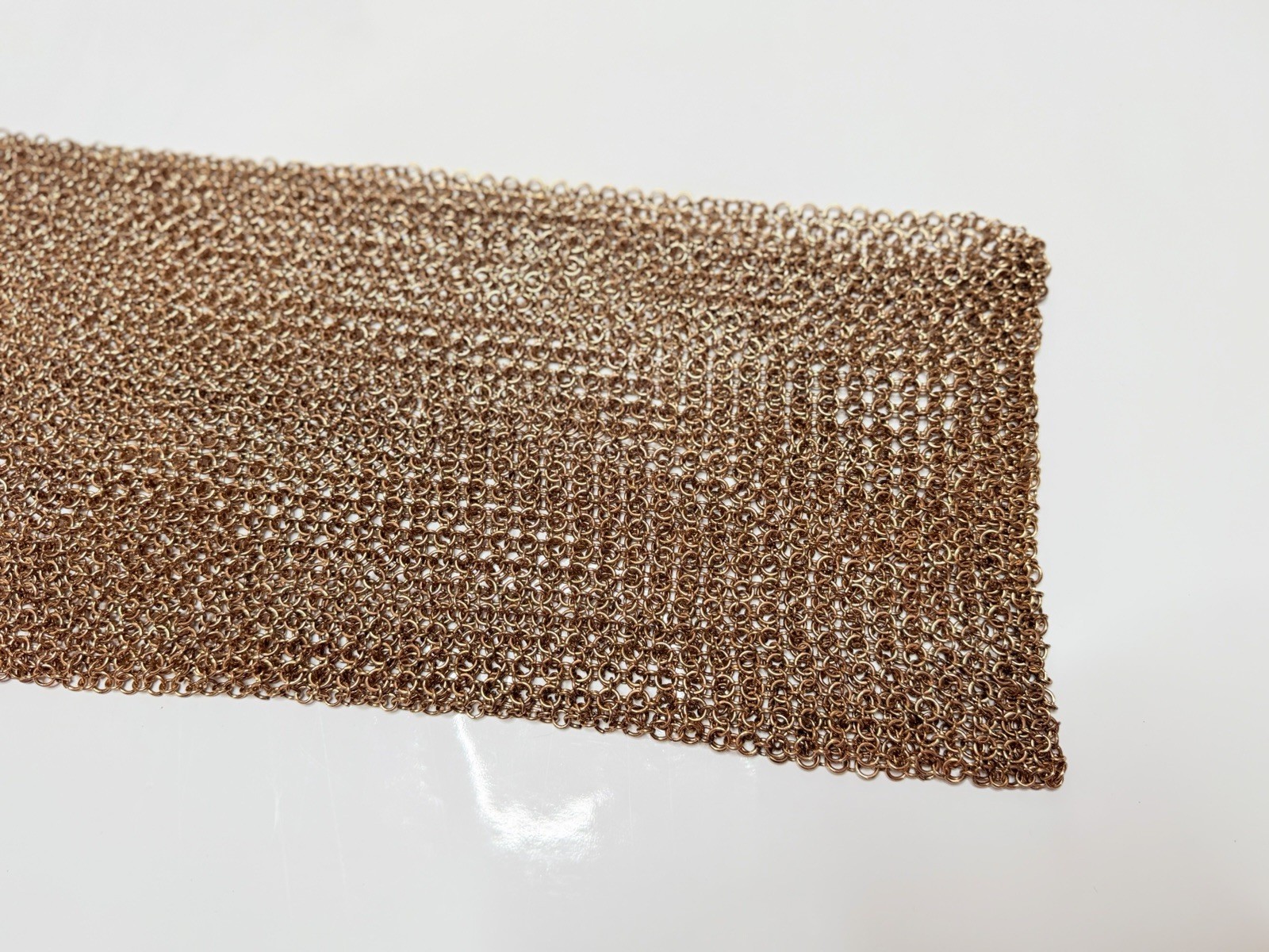 MESH CHAIN SCARF NECKLACE Heavy Metal Gold Tone Glam Chainmail Mesh Jewellery