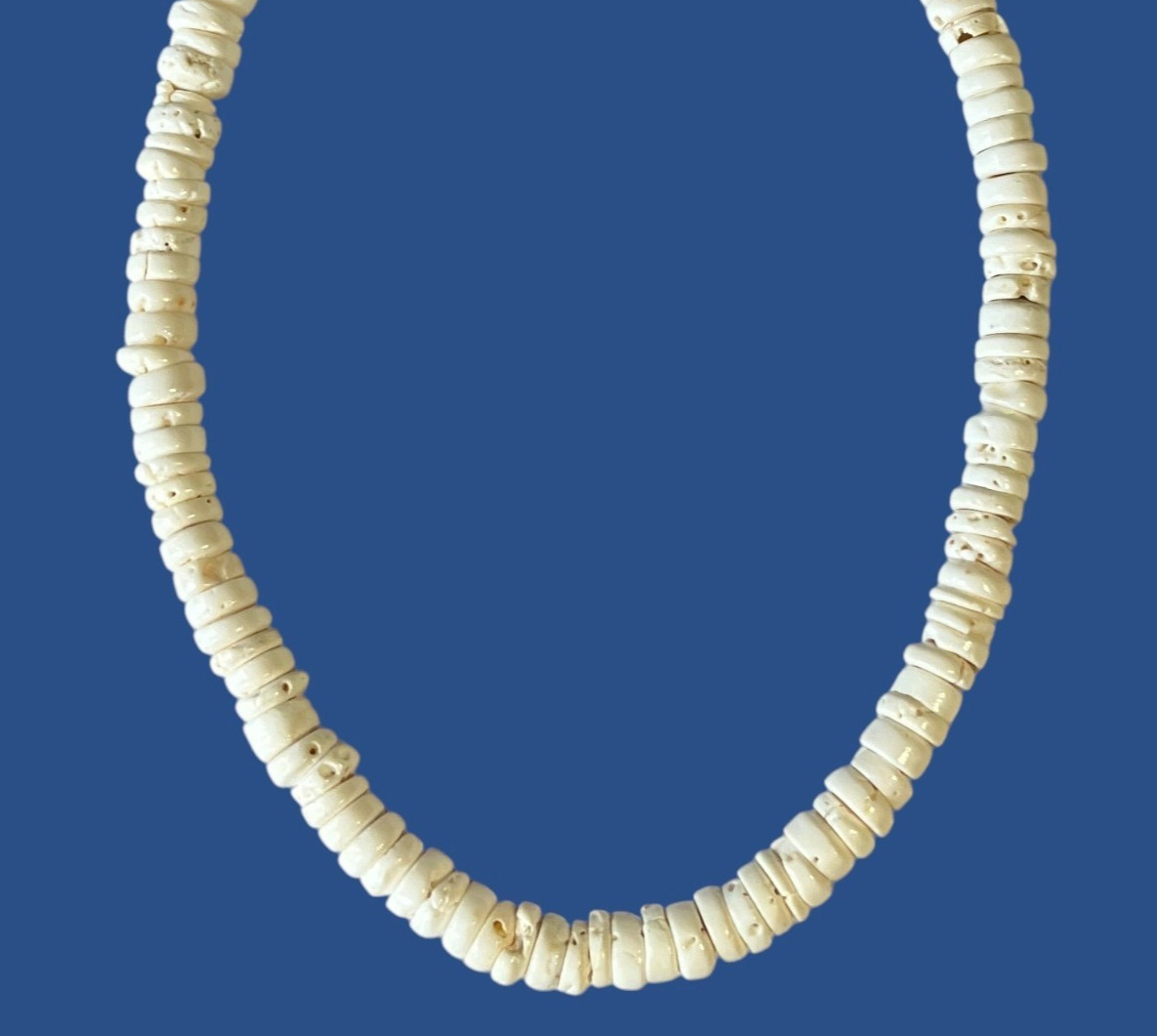 Vintage Puka Shell Necklace Chunky 10mm Beach Summer Resort Coastal 19.5″ 76g