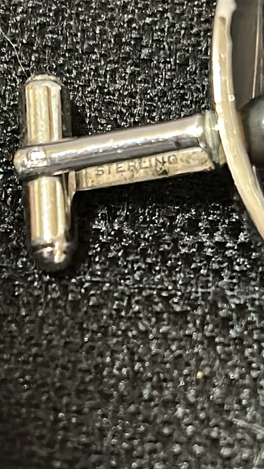 Vintage 925 Sterling Silver Classic Set Cuff Links & Tie Clip ~ Signed STERLING