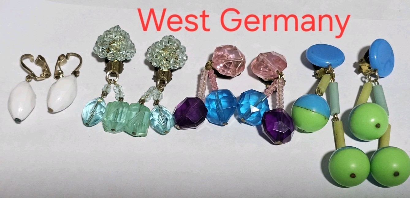 Japan Austria West Germany Glass Plastic Beaded Huge Lot Necklace Earrings