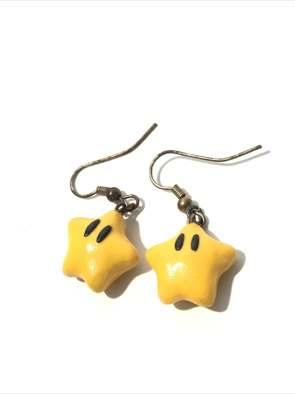 Super Mario Bros Star Dangle Earrings-1.5” Yellow Hook Earrings-Nintendo Jewelry