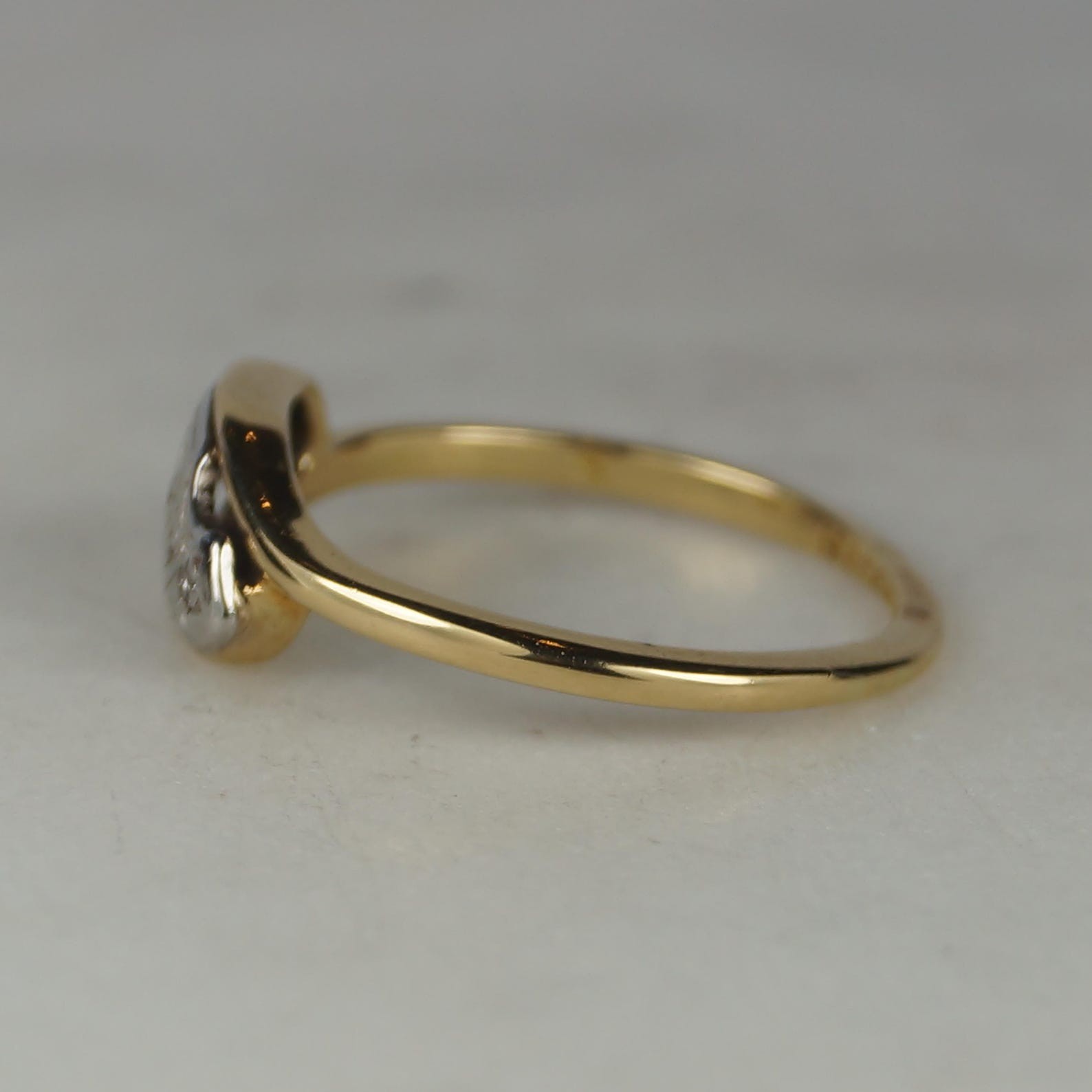 14Kt Gold Two Tone Finish Lab Created Diamond Art Deco 925 Sterling Silver Ring