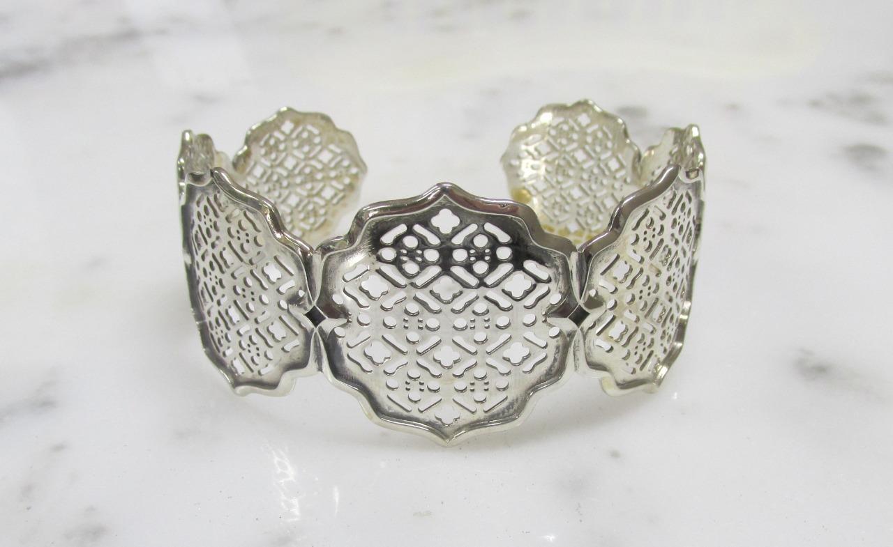 Beautiful Ail Aluma Sterling Silver Ornate Cuff Bracelet; Morocco ~ 17g ~ 3-F313