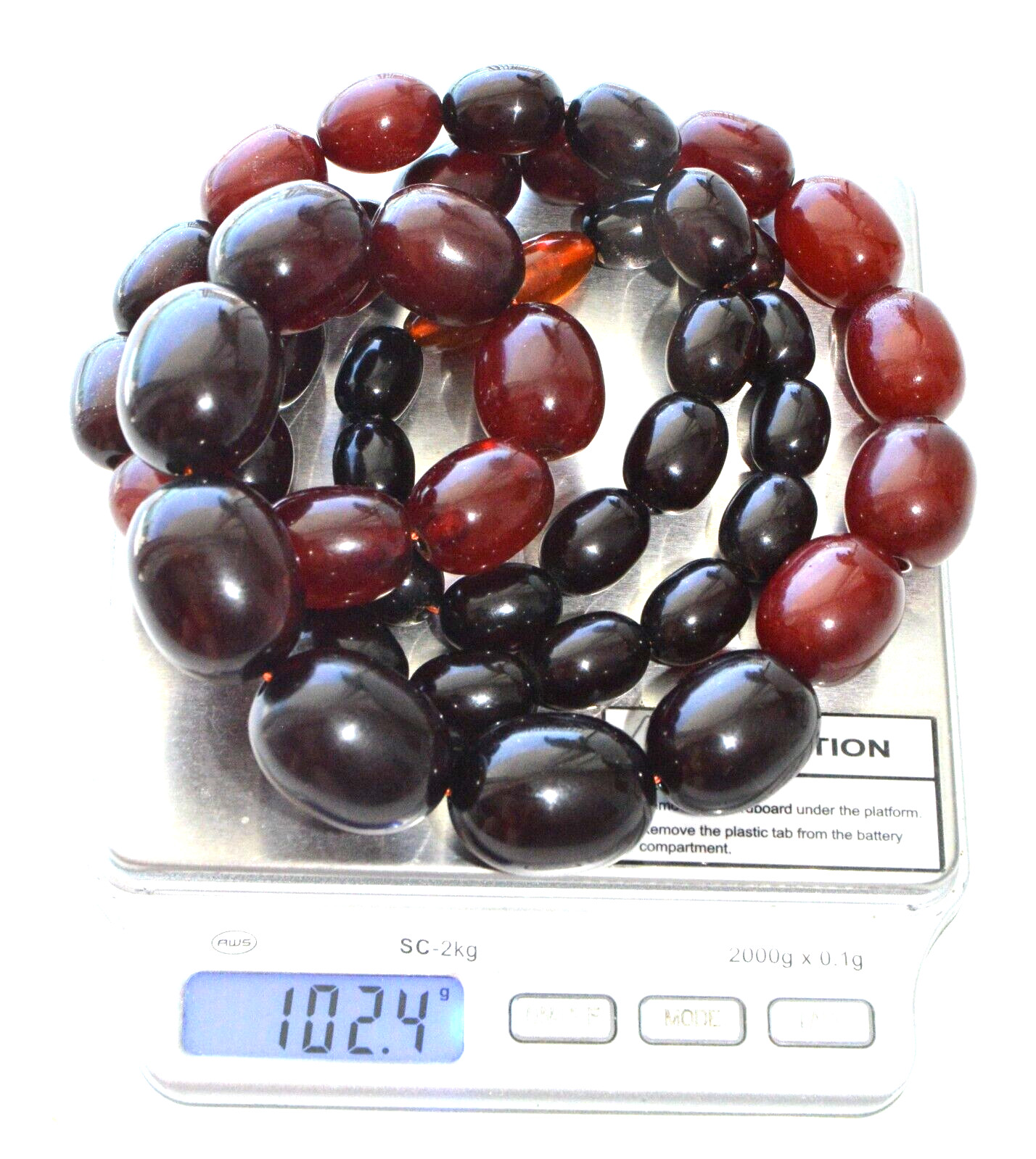 ✅80cm =102gr RUSSIAN SOVIET BALTIC AMBER BEAD NECKLACE 琥珀 BRACELET STONE PENDANT