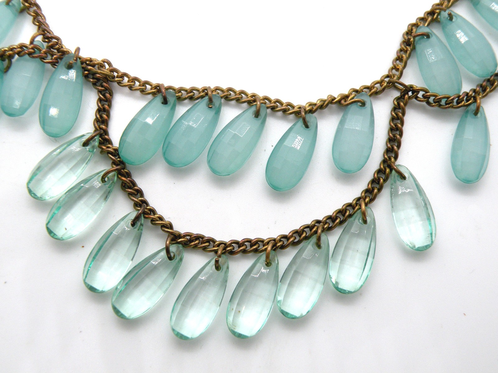 Vintage EL Erica Lyons Beaded Women Fringes 22″ Gold Jewelry Statement Necklace