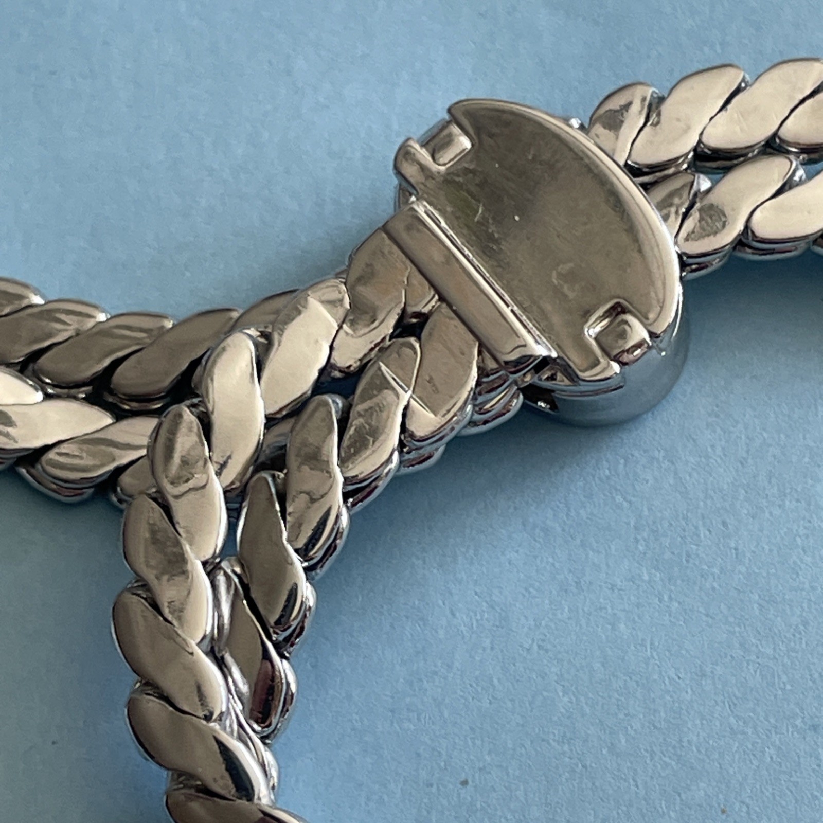 Shining Monet Silver Plated Layered Slide Fringe Snake Bracelet Vintage H19