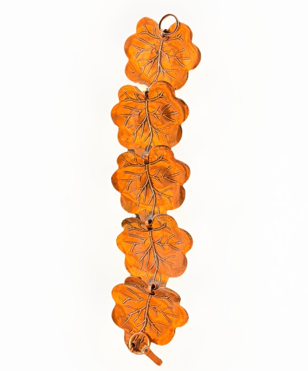 VNTG Copper Plated South Western Leaf Bracelet 7″ 1950’-70’s
