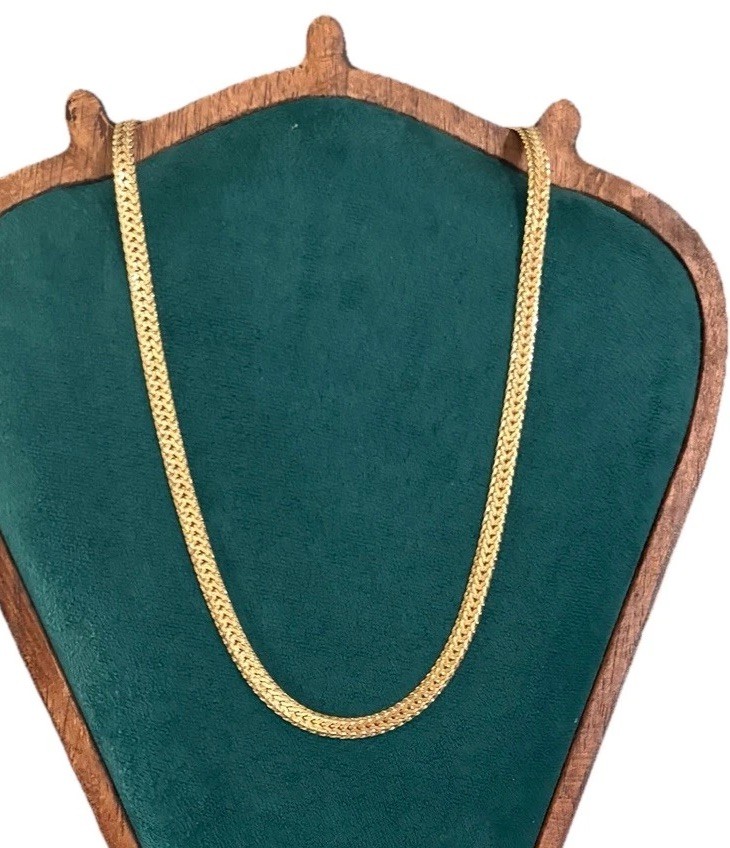 Vintage Napier Gold Tone Herringbone Chain Necklace 24” Wide 1cm