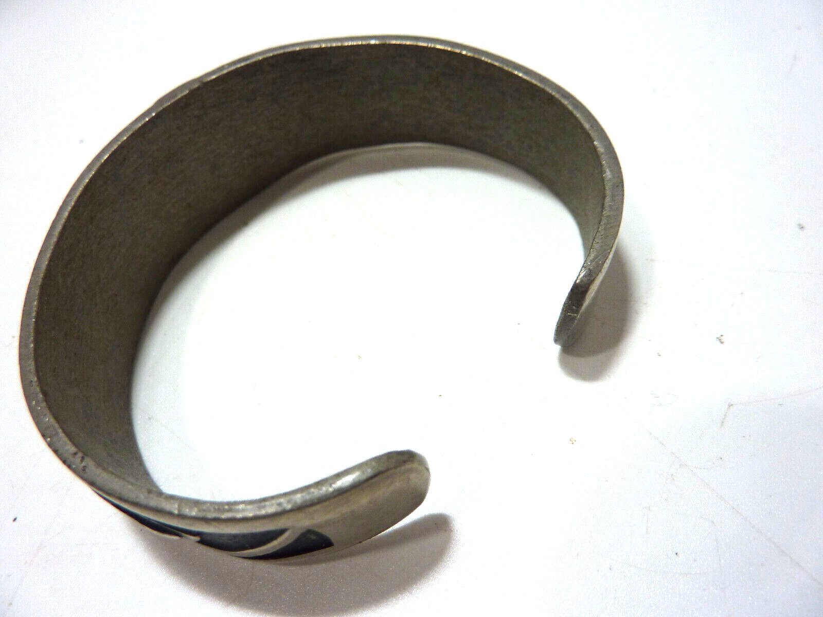 VINTAGE South Western Silver Tone Feather Wrist Cuff Bracelet