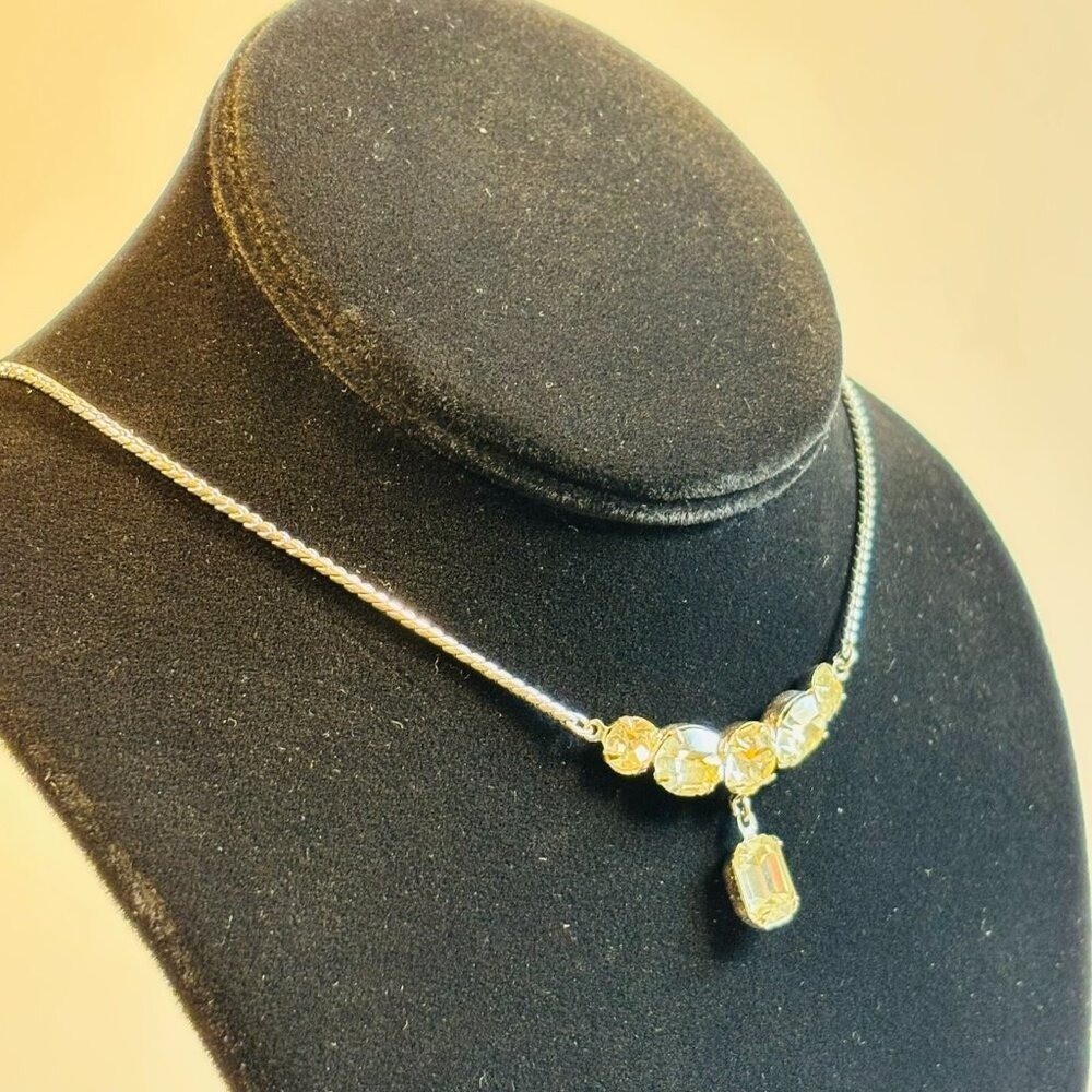 Y2K Vintage Jewelry Sparkly Rhinestone Choker Necklace 2000s Retro Accessory