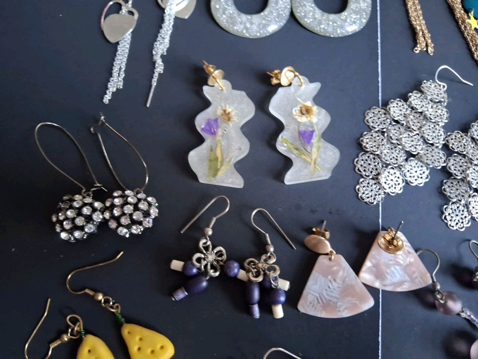 Lot Of 19 Modern/Vintage Earrings Pairs Pierced, Dangle, Hooks multicolor