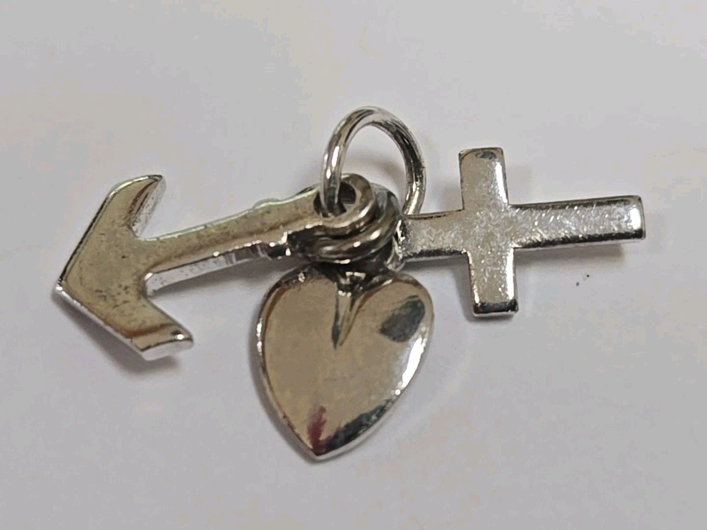 Sterling Silver ~ Faith, Hope & Charity Charm ~ Durable DAILY Wear ~ VINTAGE
