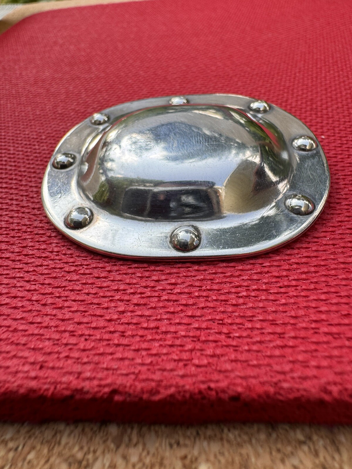 Rare Vintage Modernist Abstract Brutalist Sterling Silver UFO Saucer Brooch Pin