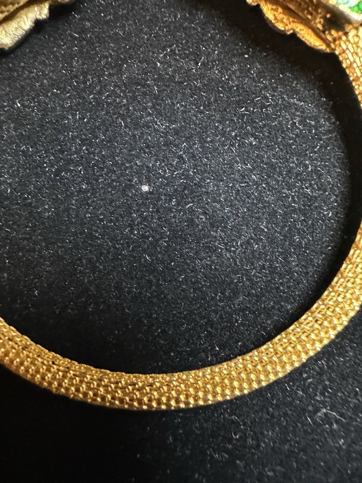 Vintage Gold Tone Meenakari Style Peacock Mesh Cuff Very Light Weight