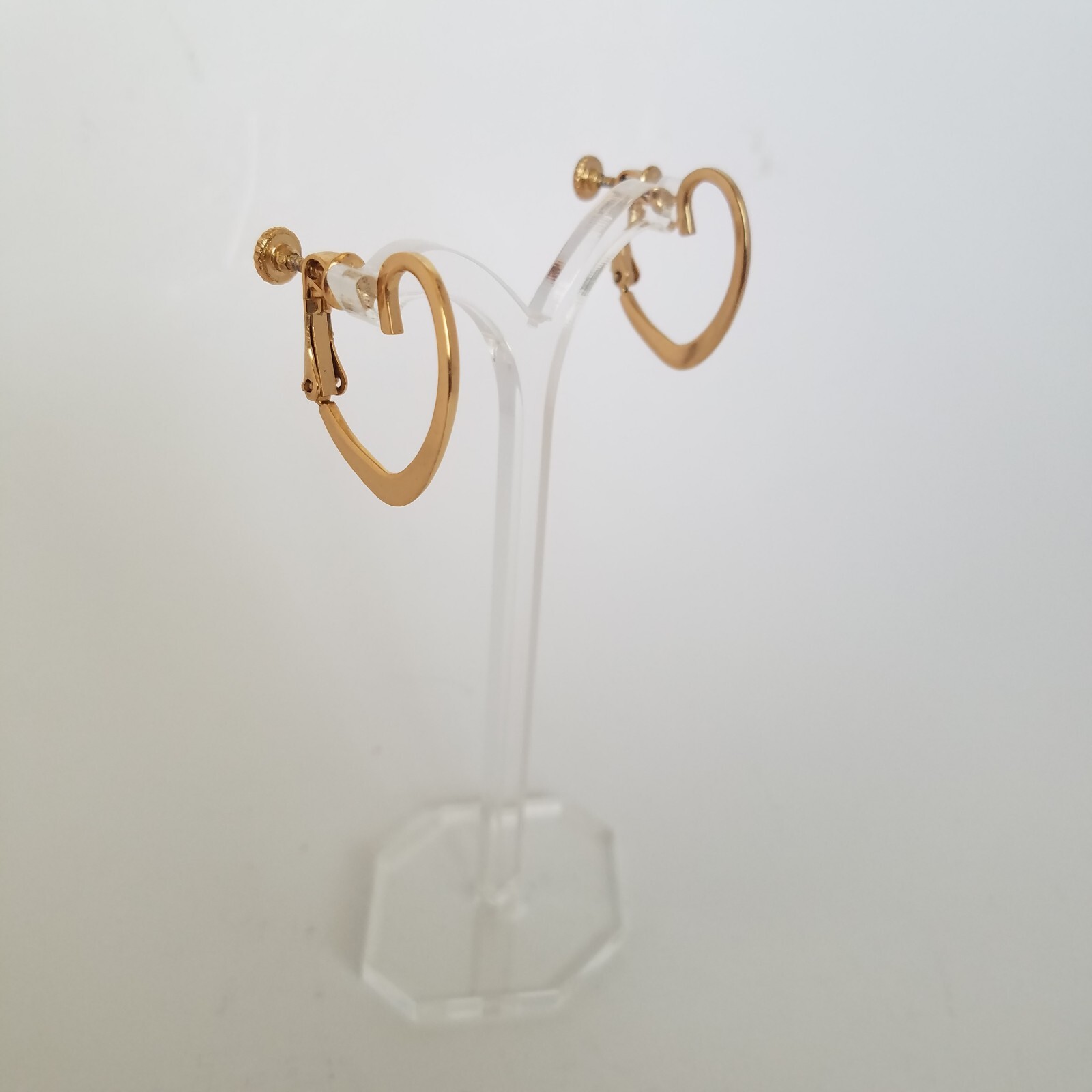 Vintage Napier Goldtone Earrings Screw Back Hoop Old Money Classic