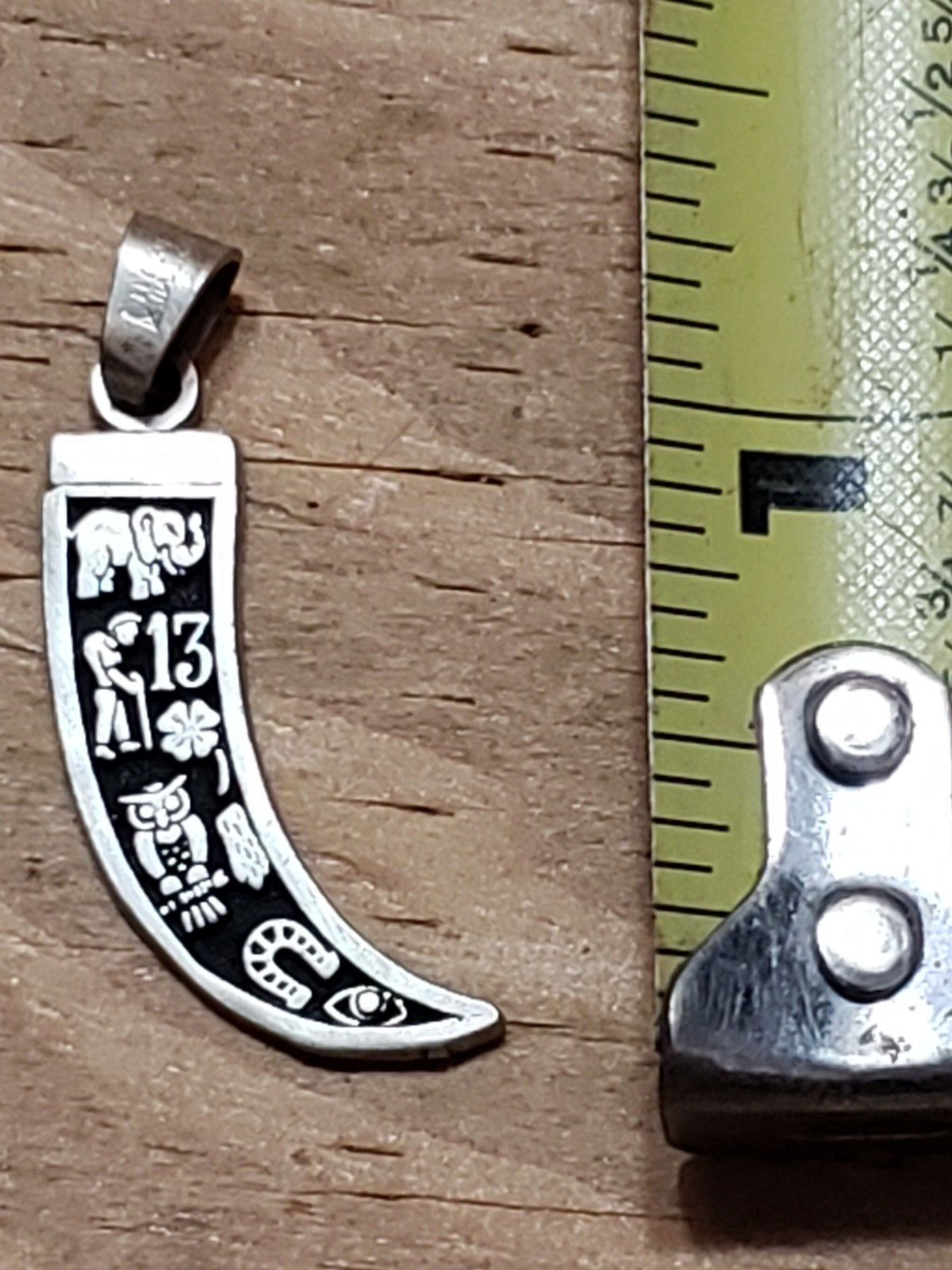 925 MEX MDII silver tooth shape lucky powers pendant