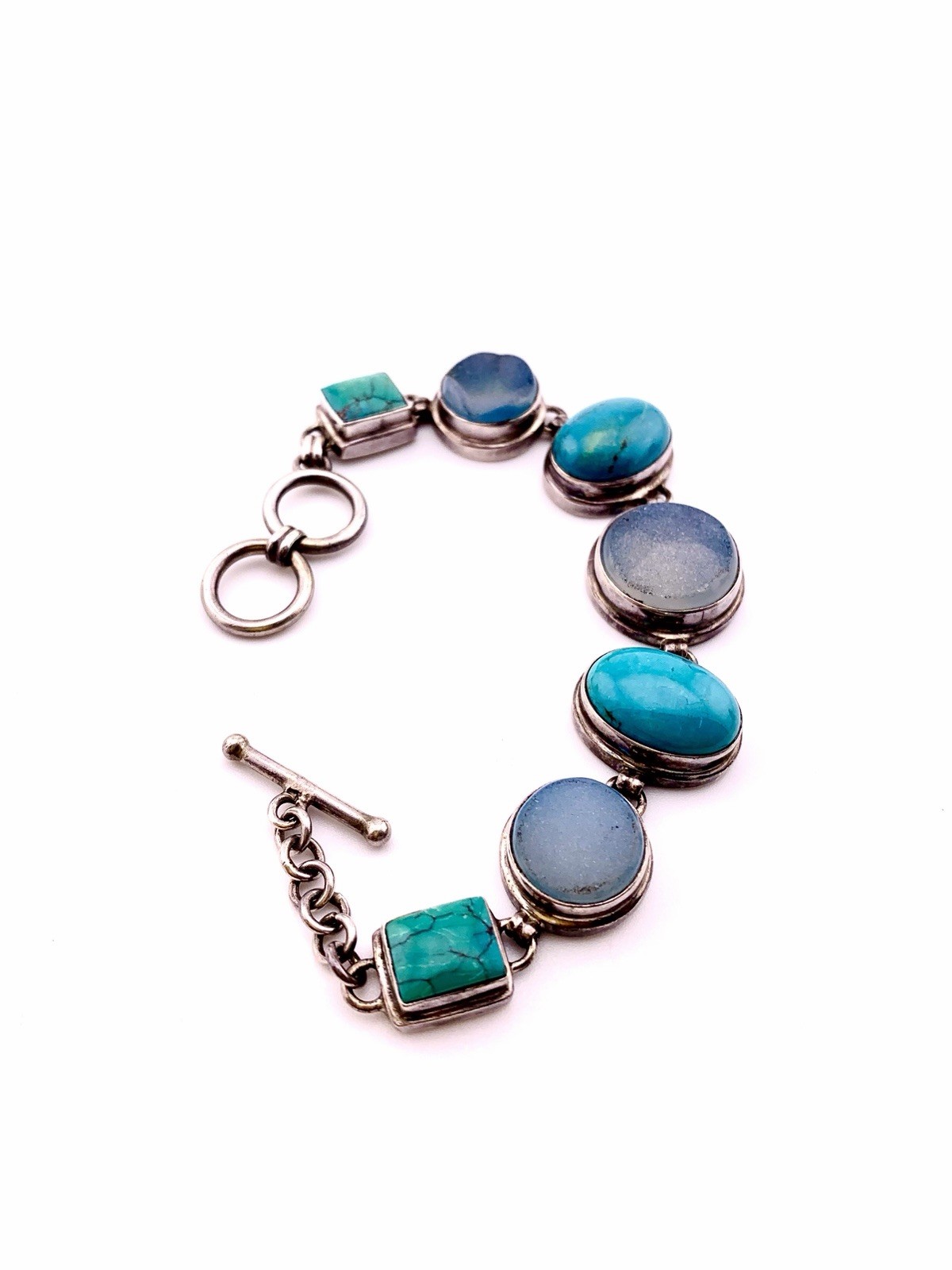 Ventage Sterling Silver Bracelet With Blue Stones