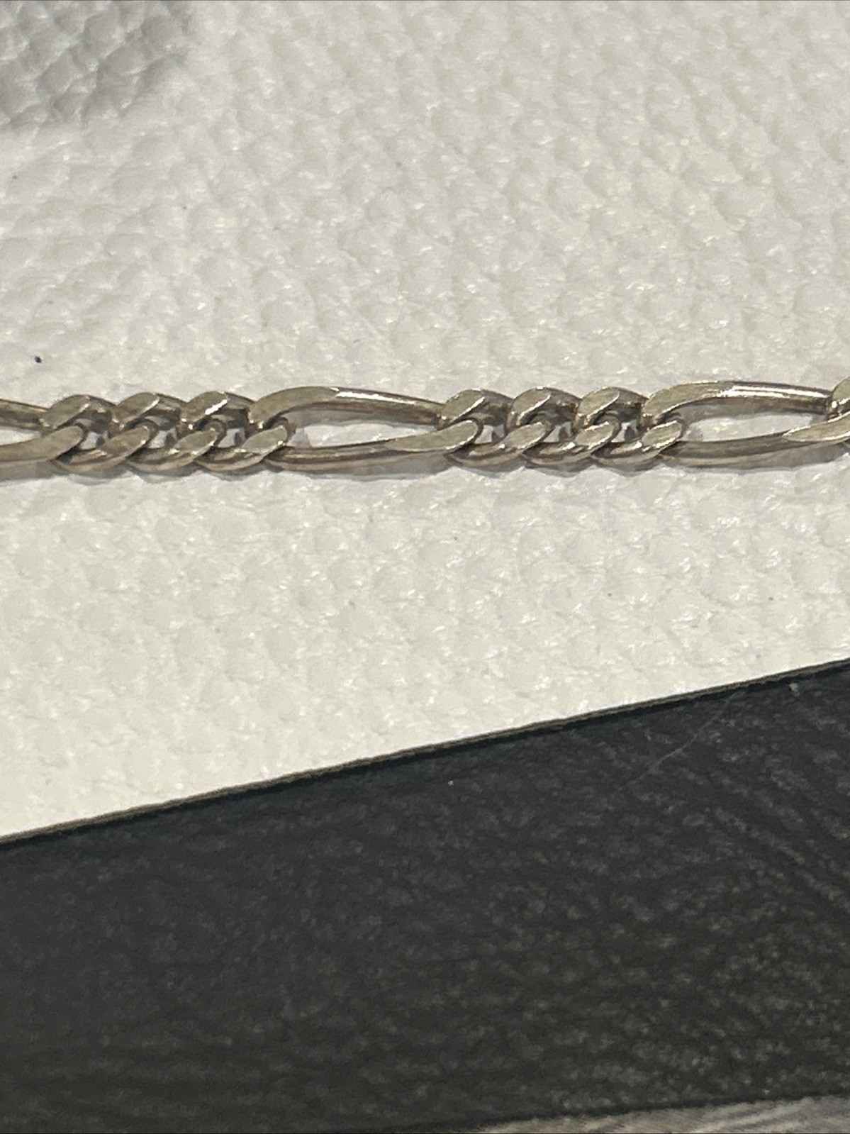 Vintage Sterling Silver Italy 925 Figaro Chain Bracelet HCT ISC PR ~ 7”