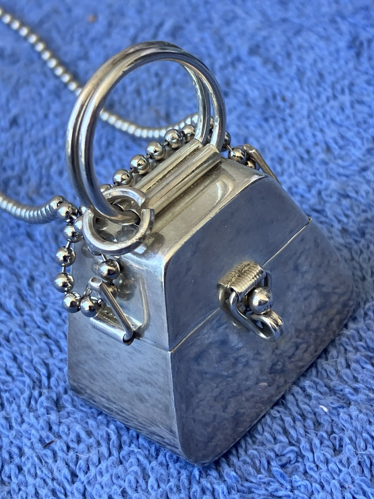 Vintage 996 Mexico Td- 116 Sterling Silver 925 Small Purse Pendant Necklace