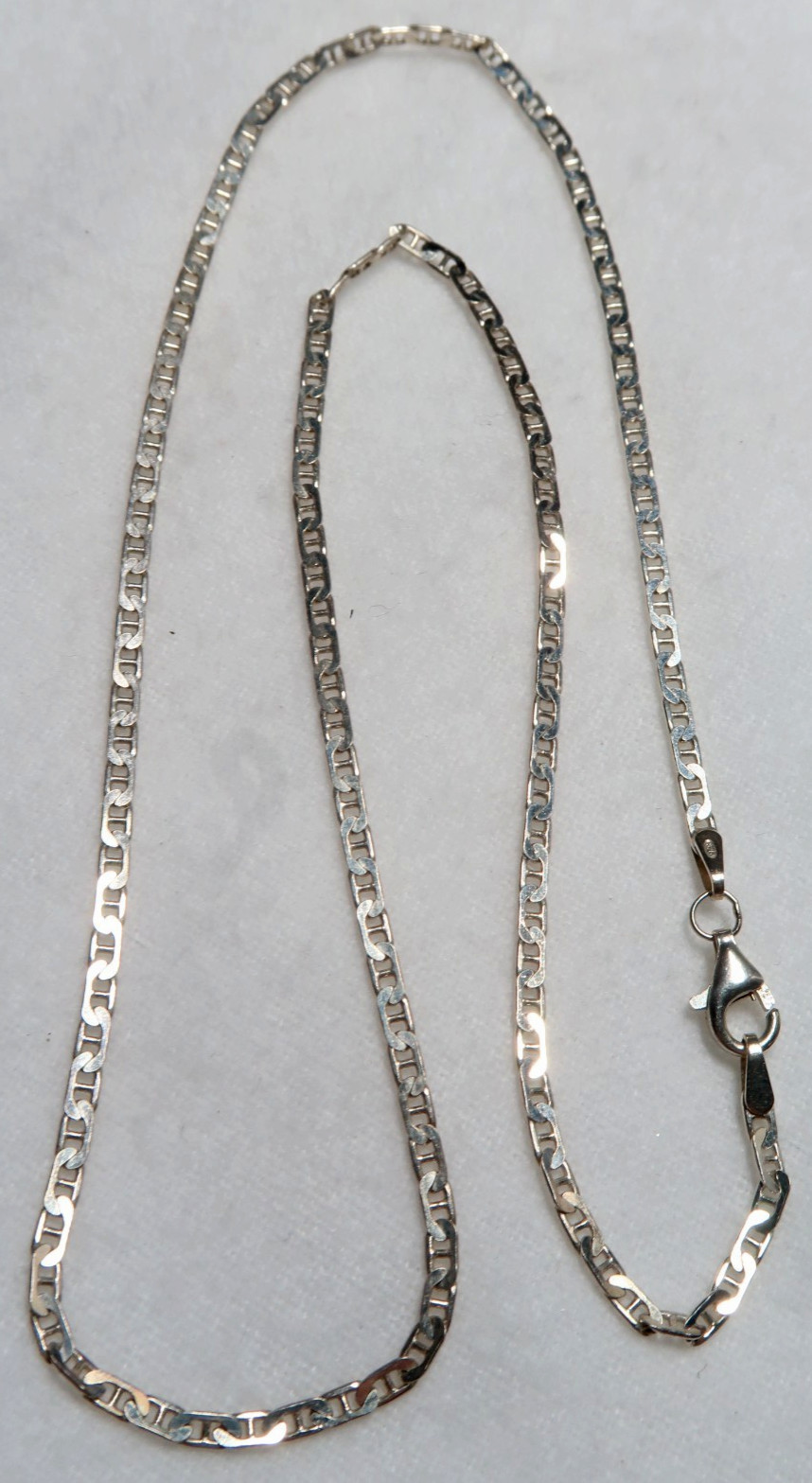 VINTAGE STERLING SILVER MARINER ANCHOR CHAIN NECKLACE ~ 19″ LONG ~ SIGNED: 925