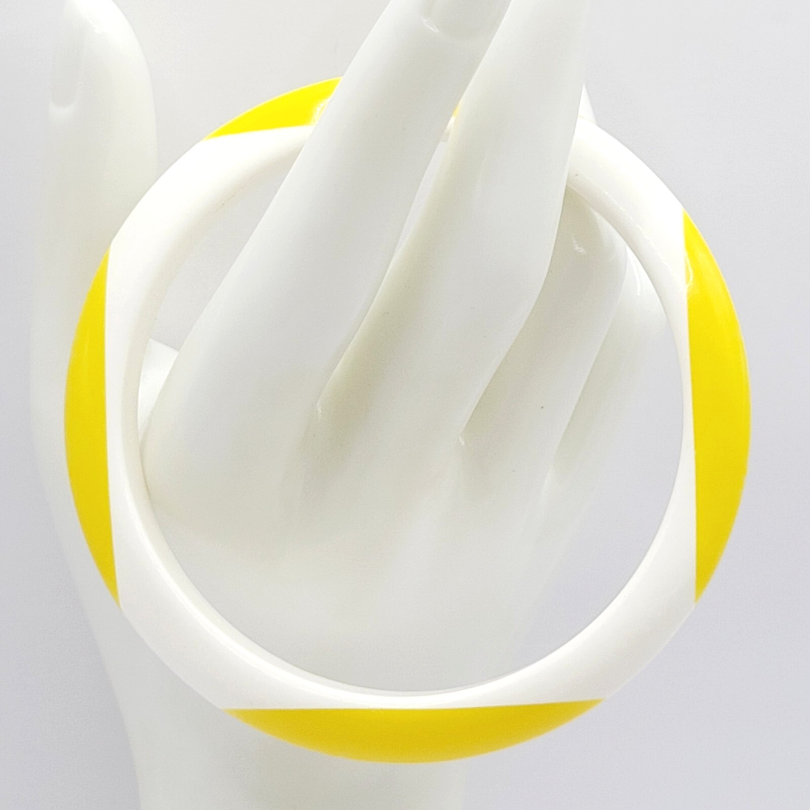 Yellow and White Lucite Vintage 1980s Bangle Bracelet Retro Style