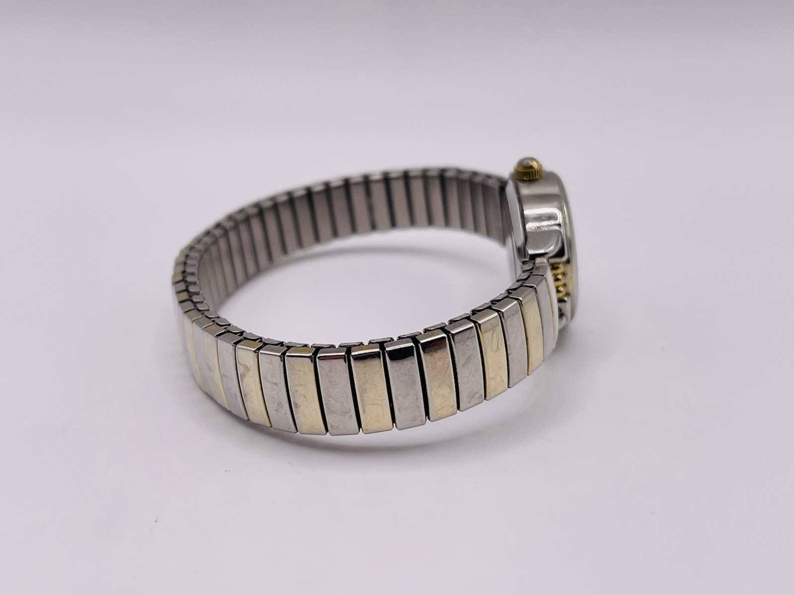 Vintage Ladies Watch-it Dainty Quartz 2 Tone Stretch Band Watch New Battery