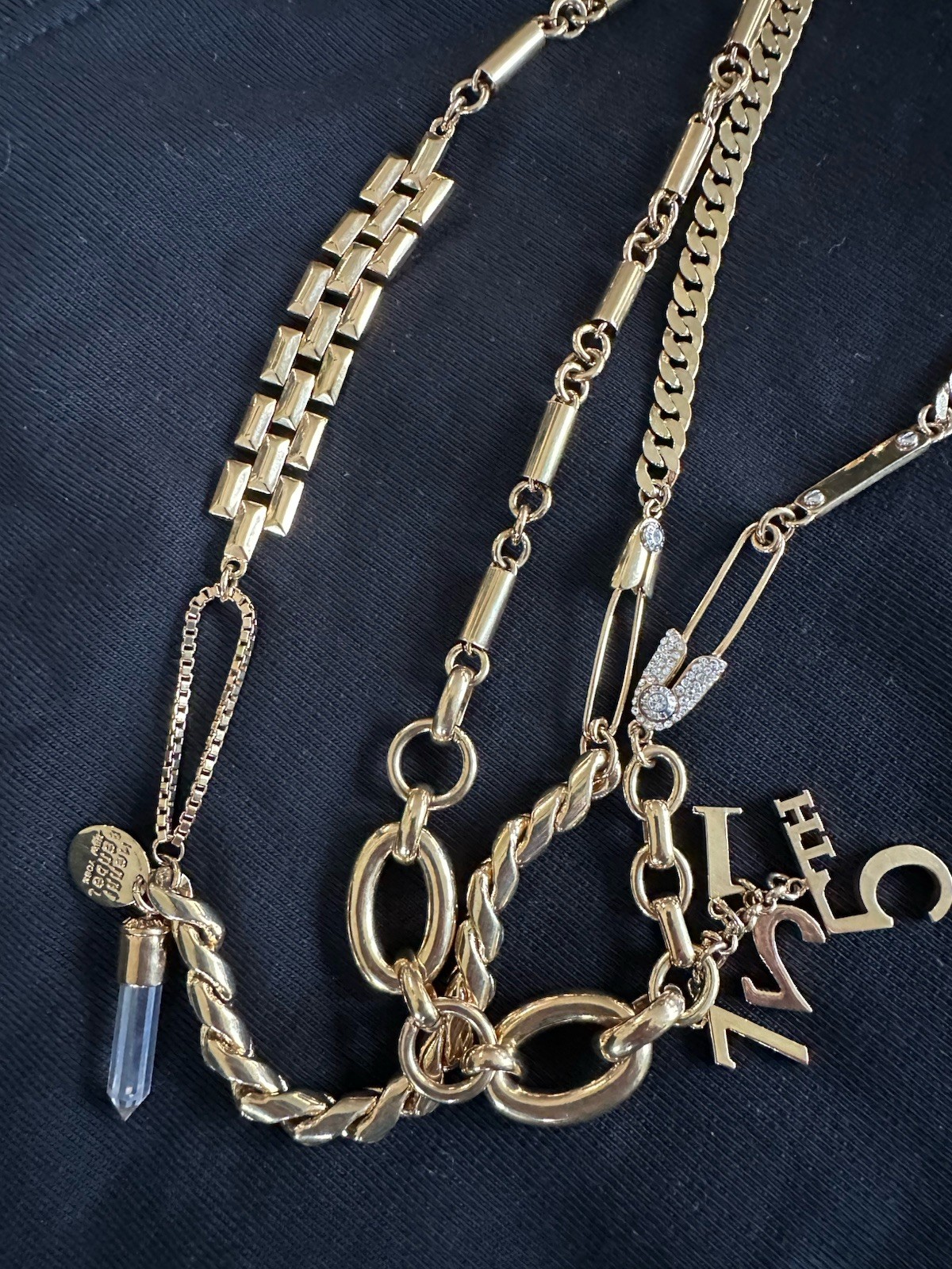 Vintage Rare HENRI BENDEL Gold Beaded 1980’s Gold Tone Long or Layered Necklace