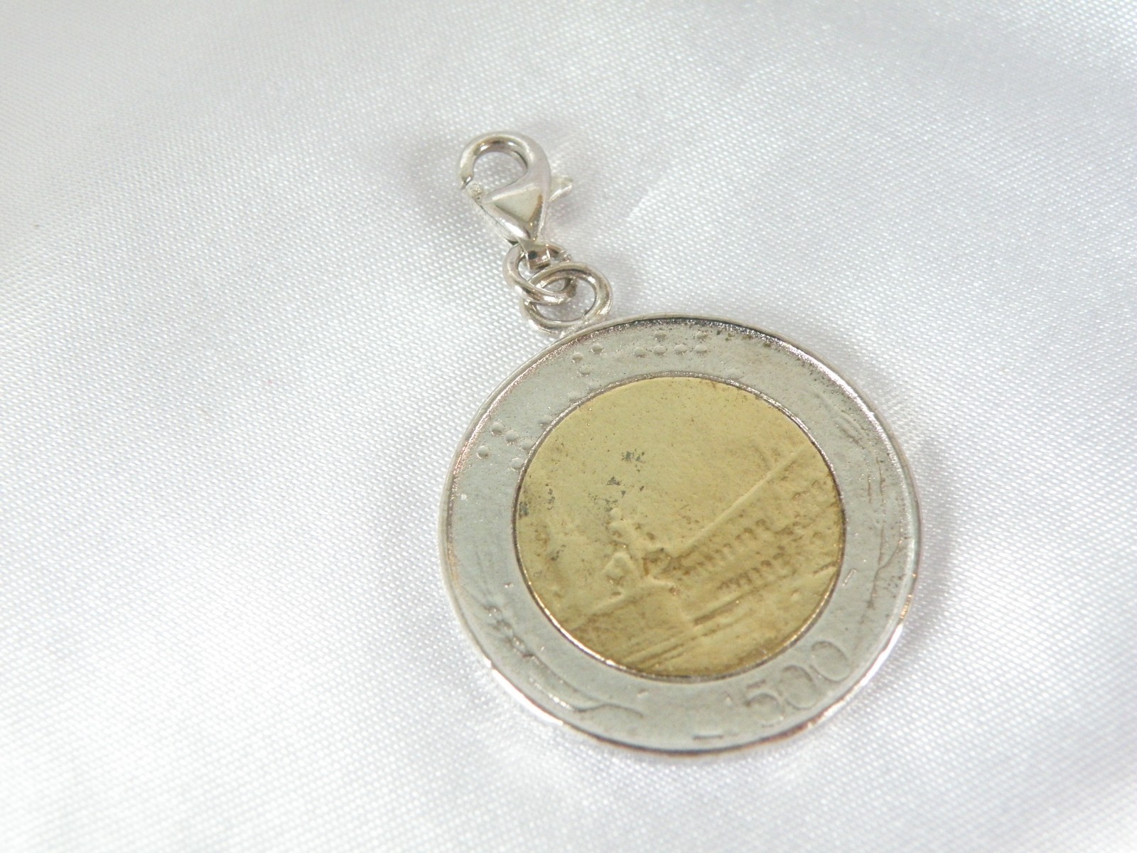 Vintage Sterling Silver 925 Italian Italy Coin Pendant