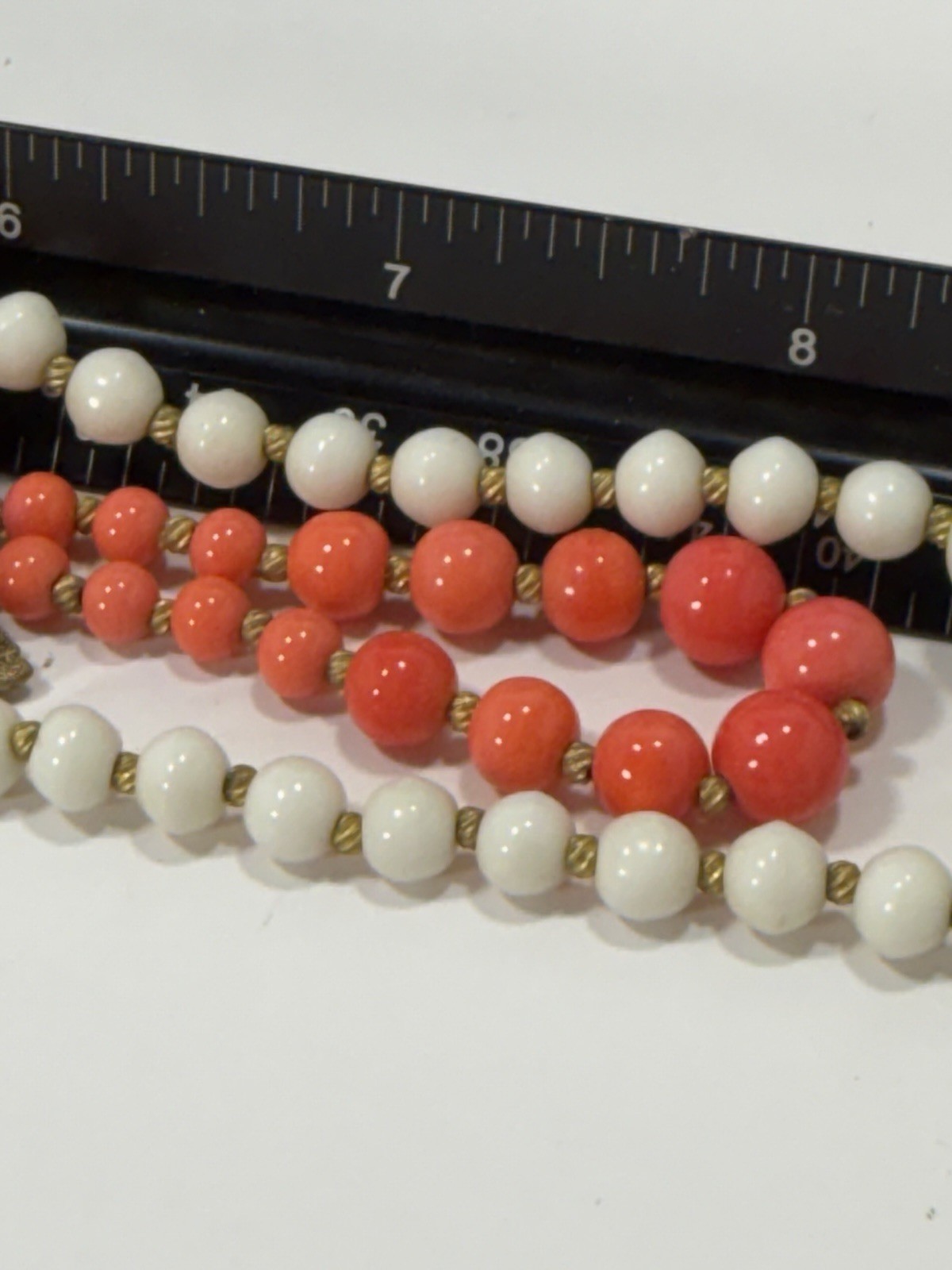 Stunning Antique Natural White & Pink Coral 18” Necklace 34g