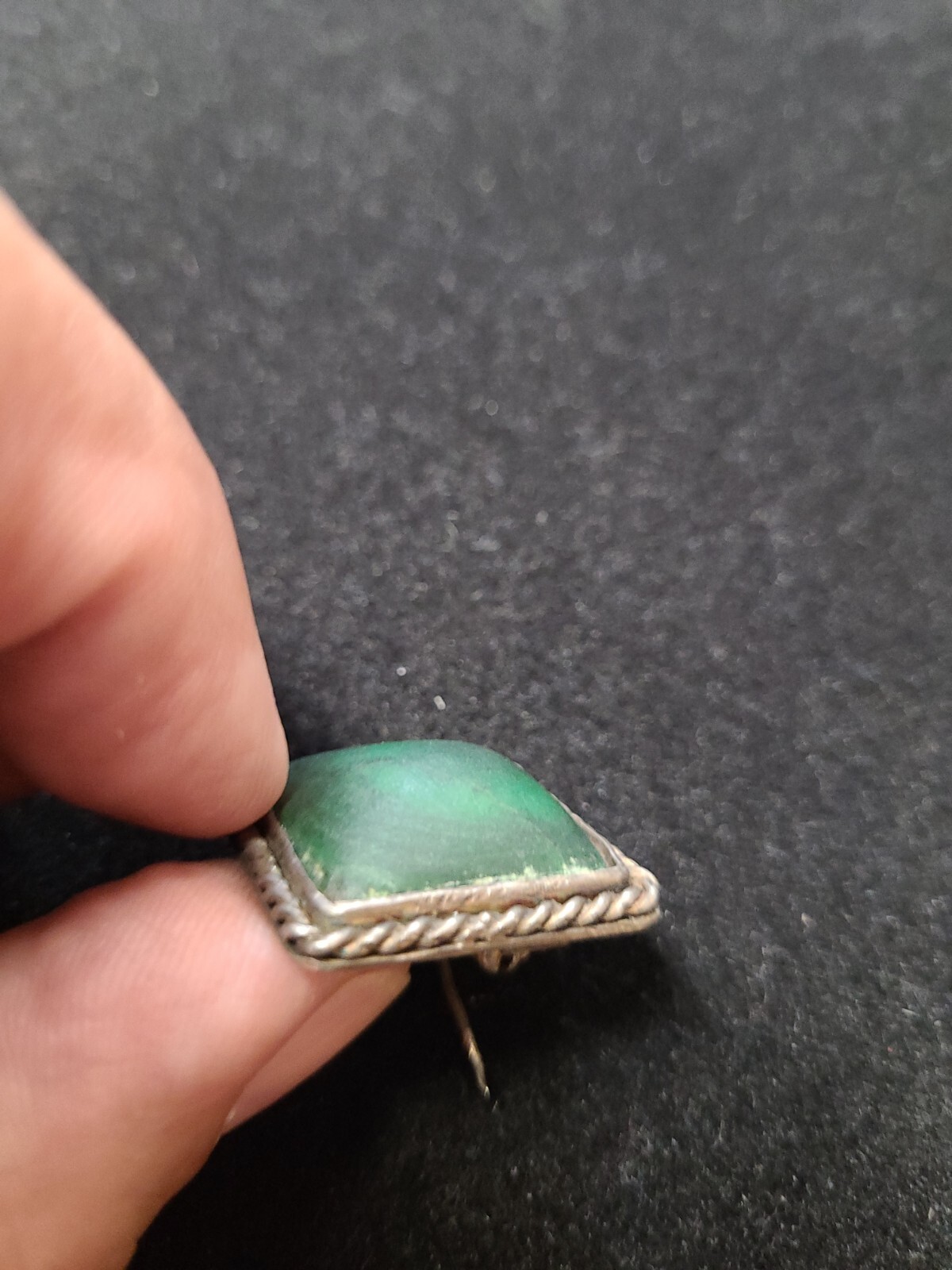 Old Brooch About 1″ Square , Looks To Be Stamped Sterling Spelled Out