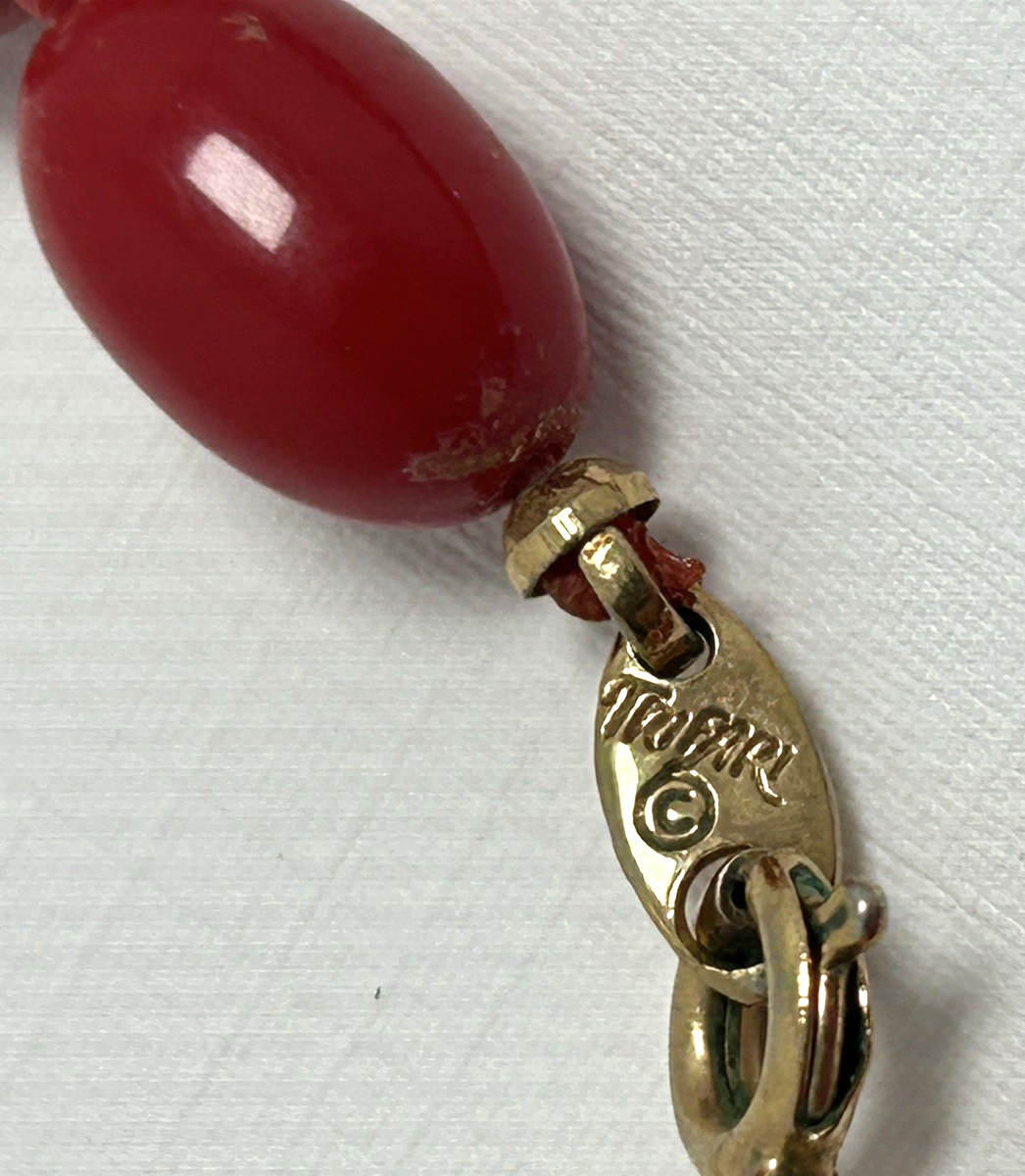 Vintage Signed Necklace Lot Monet Trifari Avon West Germany Red White Mod 4pc