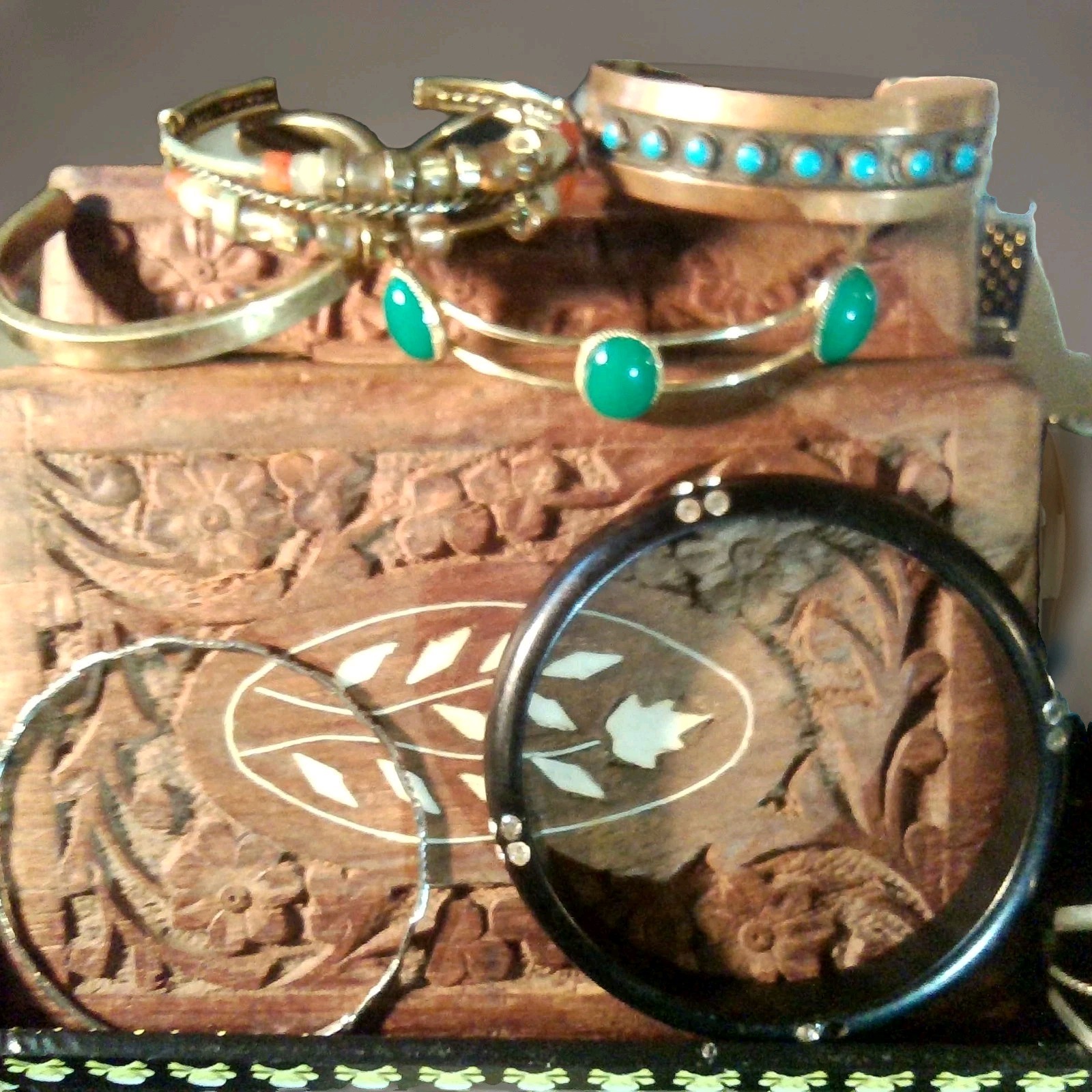 Estate Jewelry Reseller Lot Speidel USA ID Bracelet Copper Turquoise Bangle