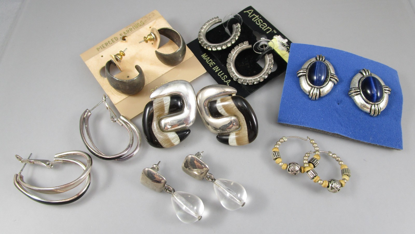 Vtg Mod Retro Varying Colors & Multi Styles LOT of 7 Post Pierced Earrings 151Y
