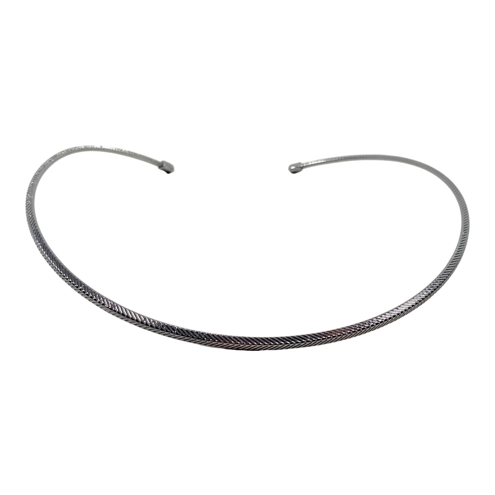 Vintage Lia Sophia Necklace Hard Choker Black Gunmetal Goth Punk Grunge Gift 14″