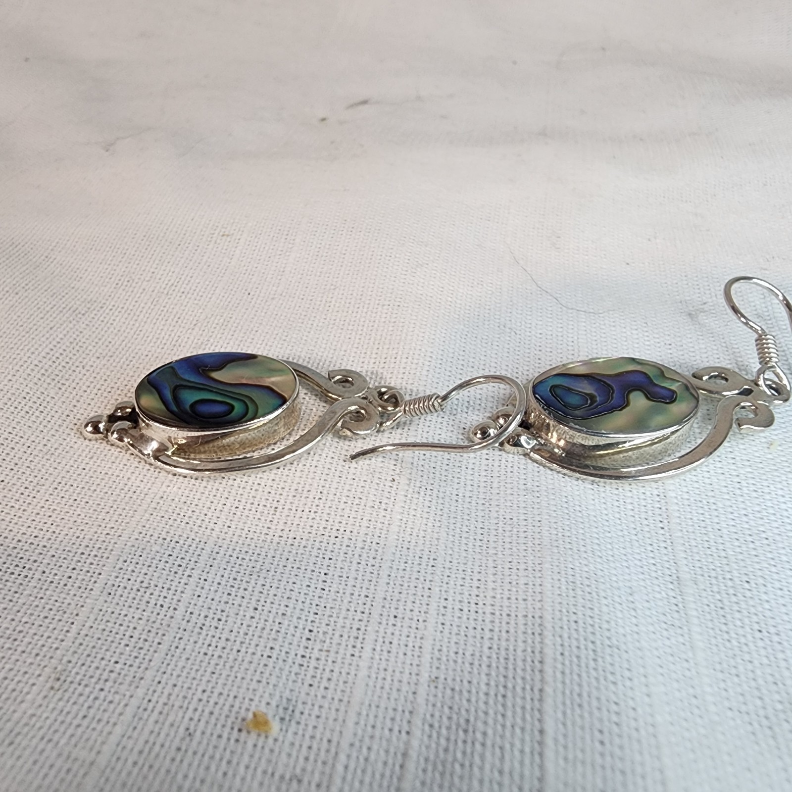 Mexico MG243, Vintage 925 Sterling Silver/Abalone, Pendant and Earrings, NICE!