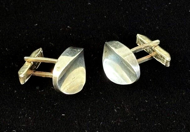 VTG Signed TAXCO MEXICO Sterling 925 Modernist Cuff Links Tie Clip Set 12.2 G