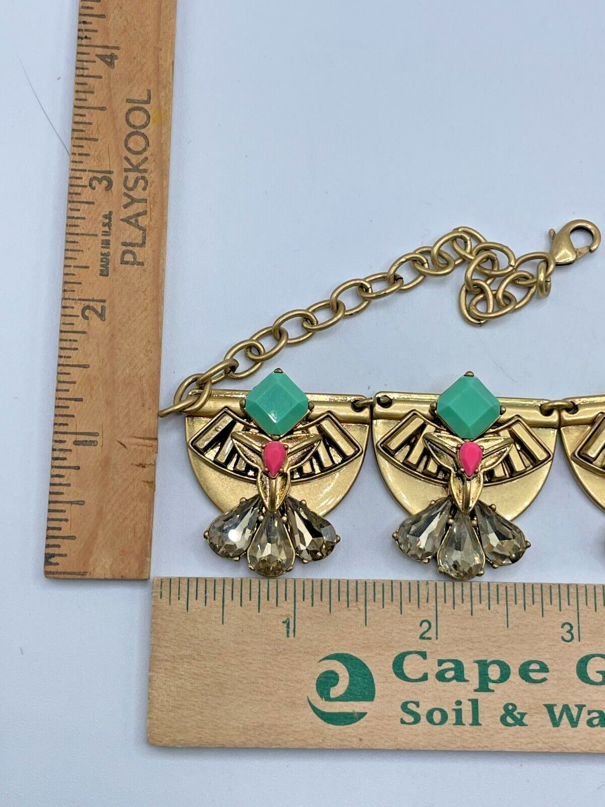 VTG Signed Stella & Dot Statement Revival Rhinestone heavy choker necklace
