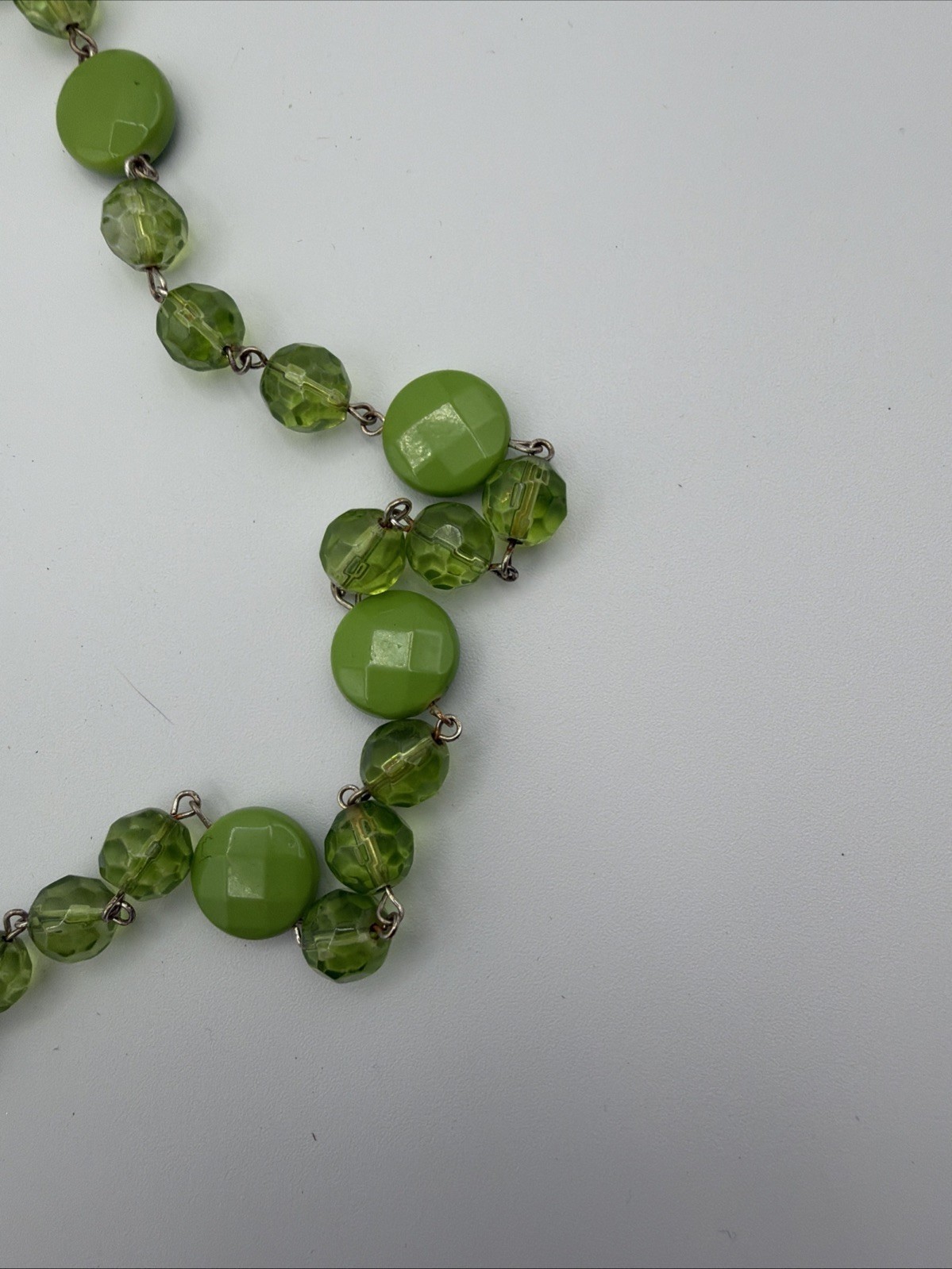 4 Pc Beaded Necklace Lot Blue White Green Black Glass Acrylic Mixed Styles