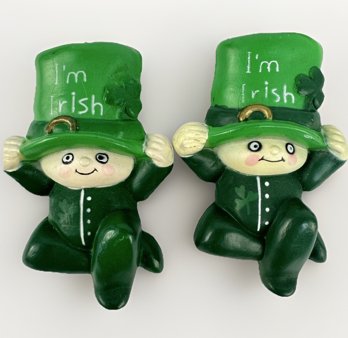 Vtg Lot 6 St Patrick Day Lapel Pins Brooch Jewelry Leprechaun Irish Shamrock