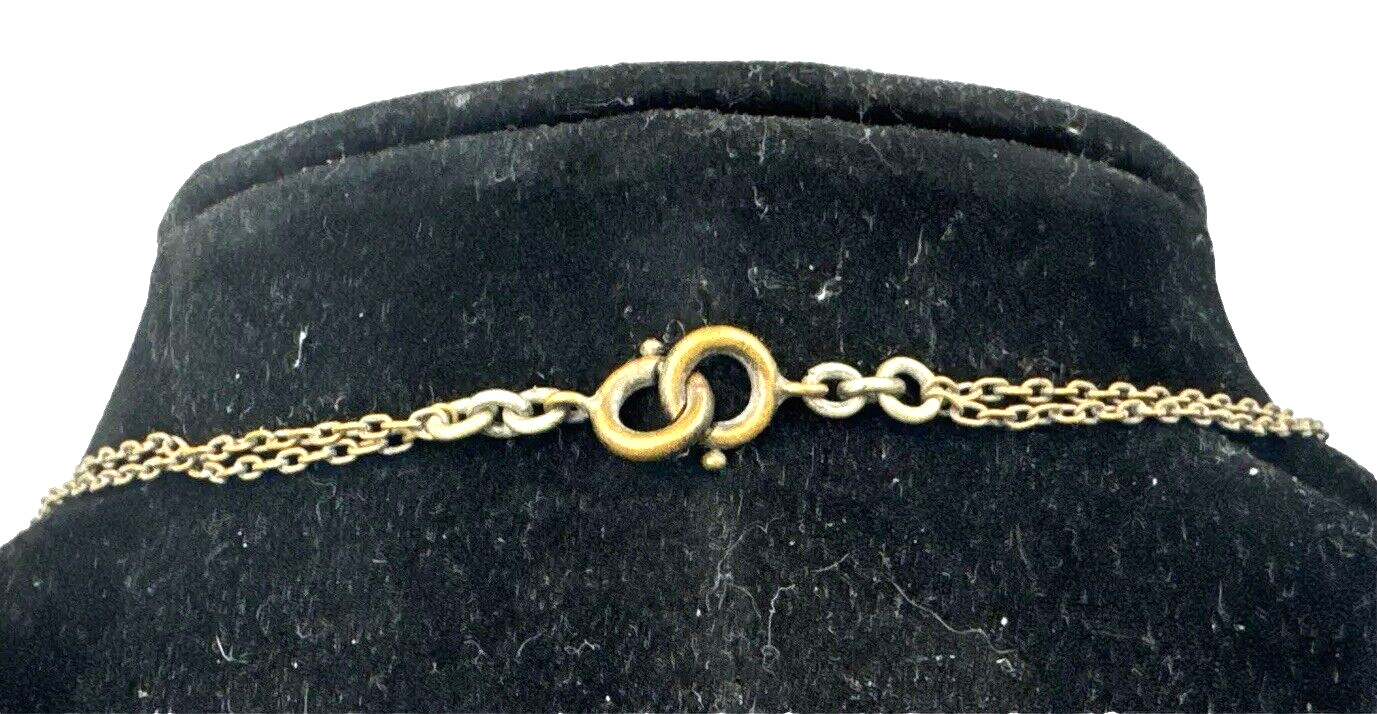 Antique Vtg Victorian Festoon Drape Swag Necklace Amber Stones Box Clasp